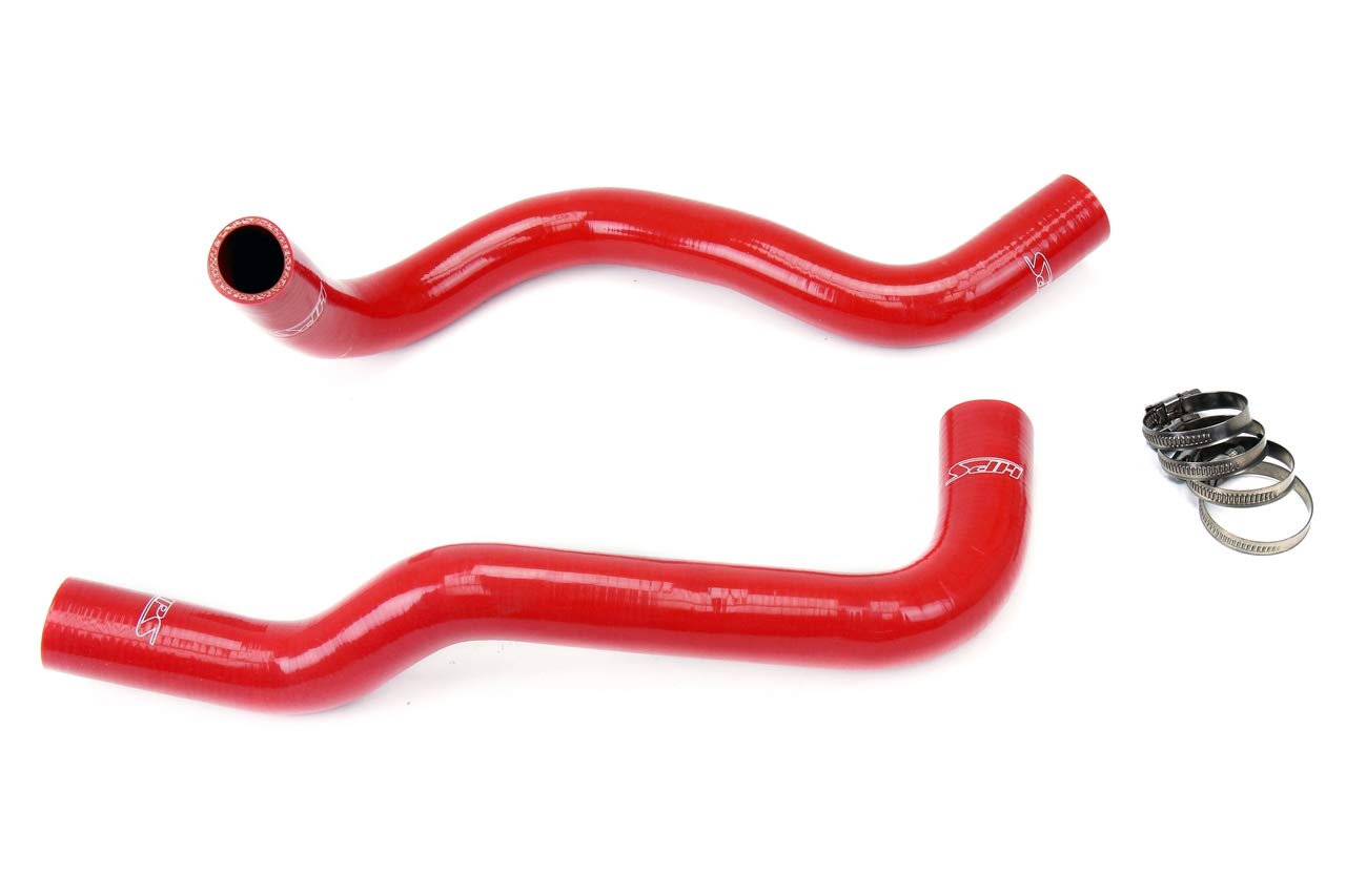 HPS 57-1314-RED Red Silicone Radiator Coolant Hose Kit - High Performance Cooling System Replacement for Cars, Trucks & SUVs - Perfect for Engine Overheating Prevention & Automotive Maintenance