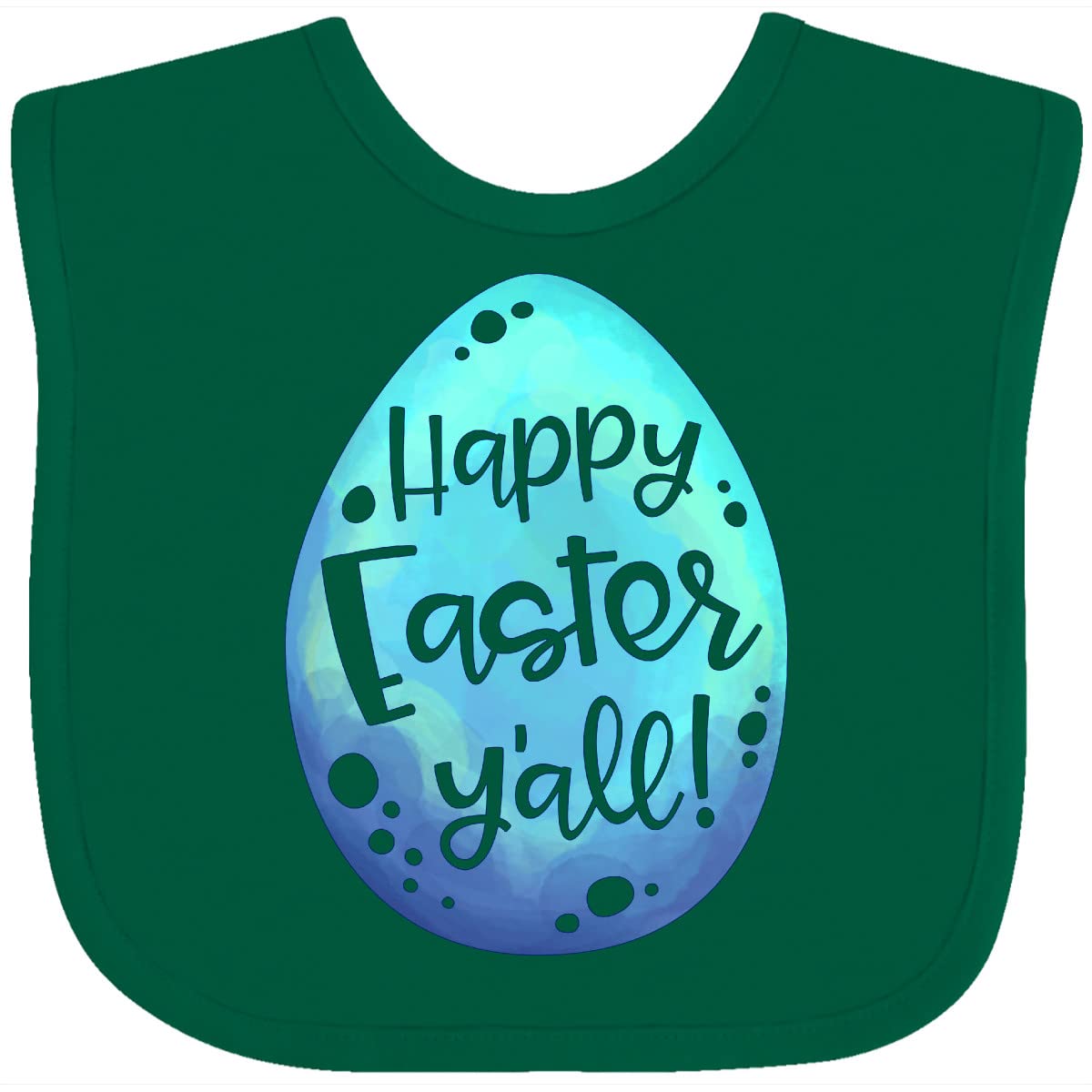 Inktastic Happy Easter Y'all with Blue Easter Egg Baby Bib - Cute Easter Outfit for Babies, Soft Cotton Bib for Feeding & Photo Shoots, Perfect Easter Gift for Infants & Toddlers