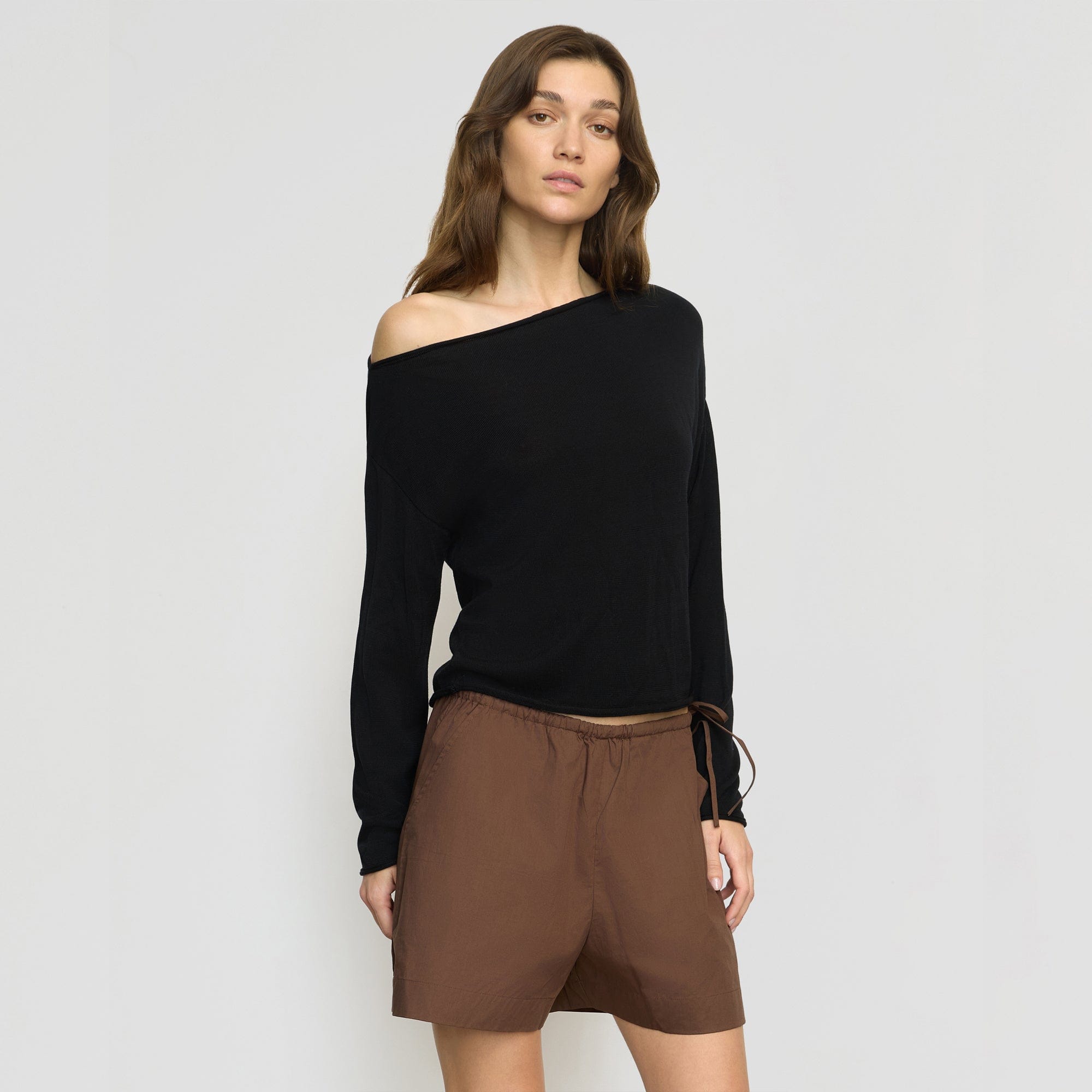 Hachi Tencel Wool Off Shoulder Sweater for Women - Soft & Comfortable Pullover Top for Fall & Winter - Perfect for Casual Outings, Date Nights & Office Wear