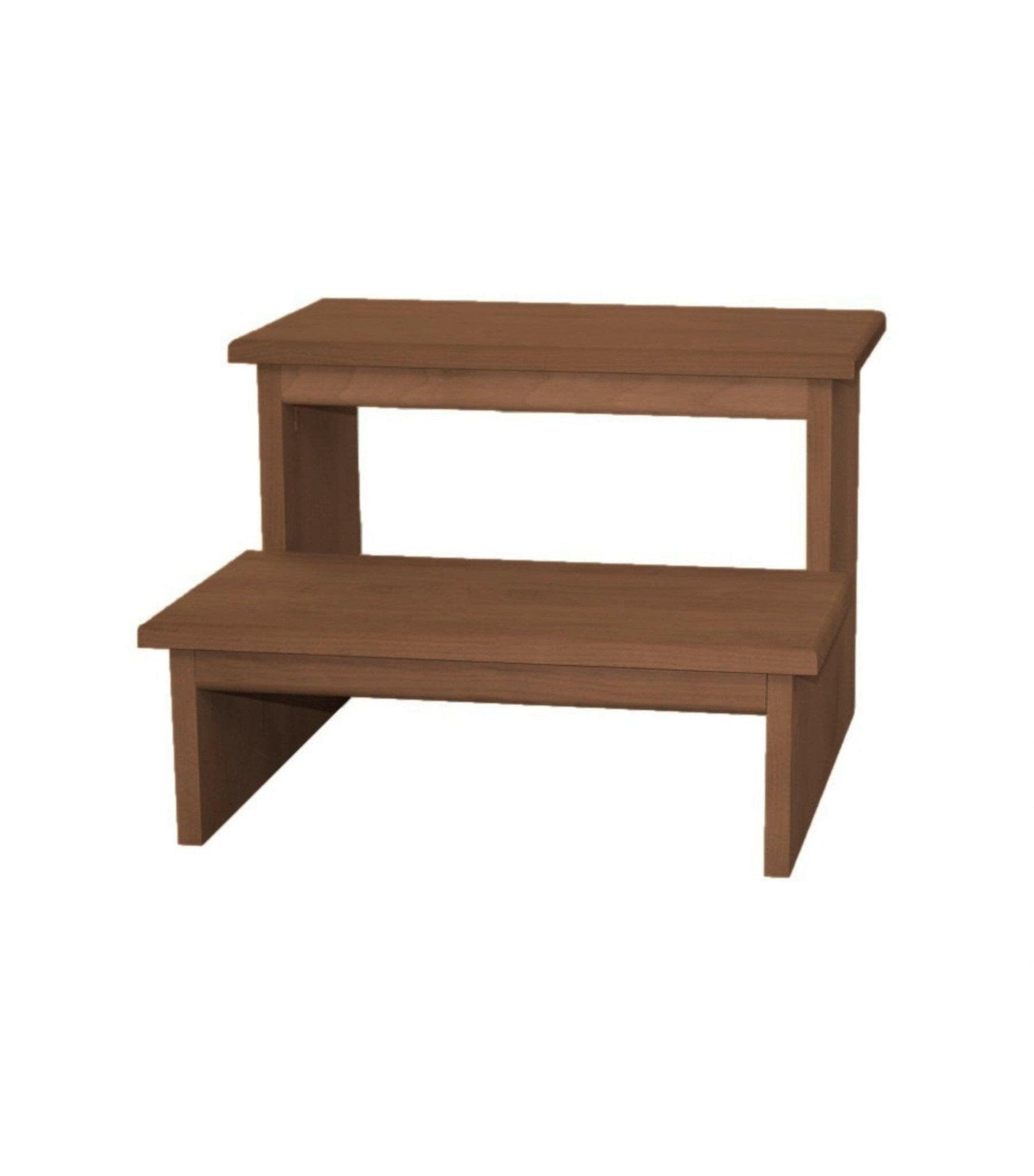 Tuscan Brown Bedside Step Stool - Non-Slip, Sturdy & Compact for Bedroom, Bathroom, and Kids' Safety - 6001T Model