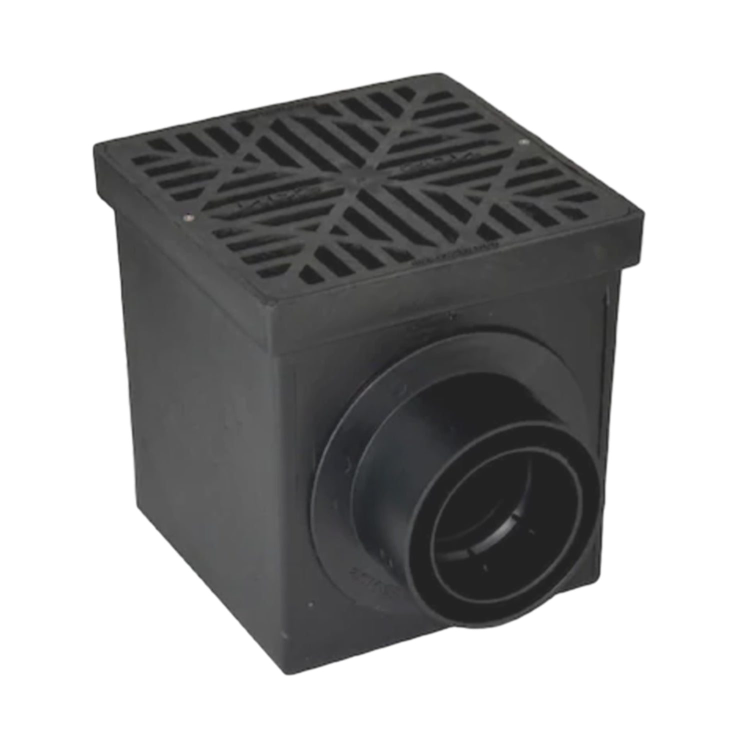 12 Inch Black Catch Basin with Grate - Heavy Duty Drainage Solution for Driveways, Yards & Landscaping | NDS 1200BLKIT
