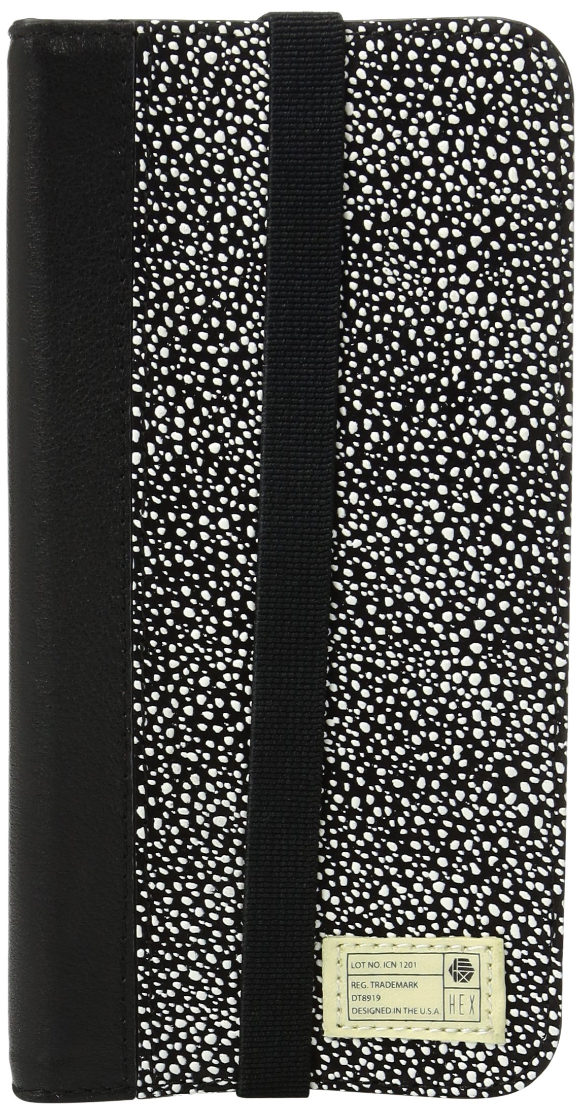 Hex Icon Wallet Case for iPhone 7 - Slim RFID Blocking Leather Stingray Design (Black/White) | Perfect for Everyday Use & Travel Protection