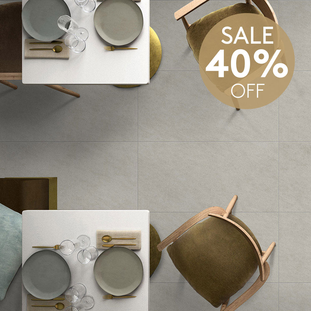 Questi Grey 450x450 Matt Porcelain Tile - Premium Matte Finish Ceramic Floor & Wall Tiles for Bathroom, Kitchen, and Living Room