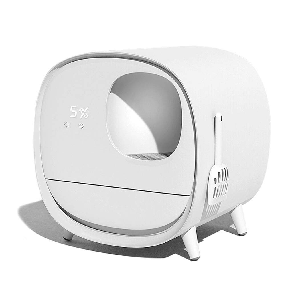 IAOHUO Automatic Self-Cleaning Cat Litter Box - Enclosed Odor Control Pet Toilet with Smart Sensor & Large Drawer - Perfect for Indoor Cats (White/Pink) - Ideal for Apartments & Multi-Cat Homes