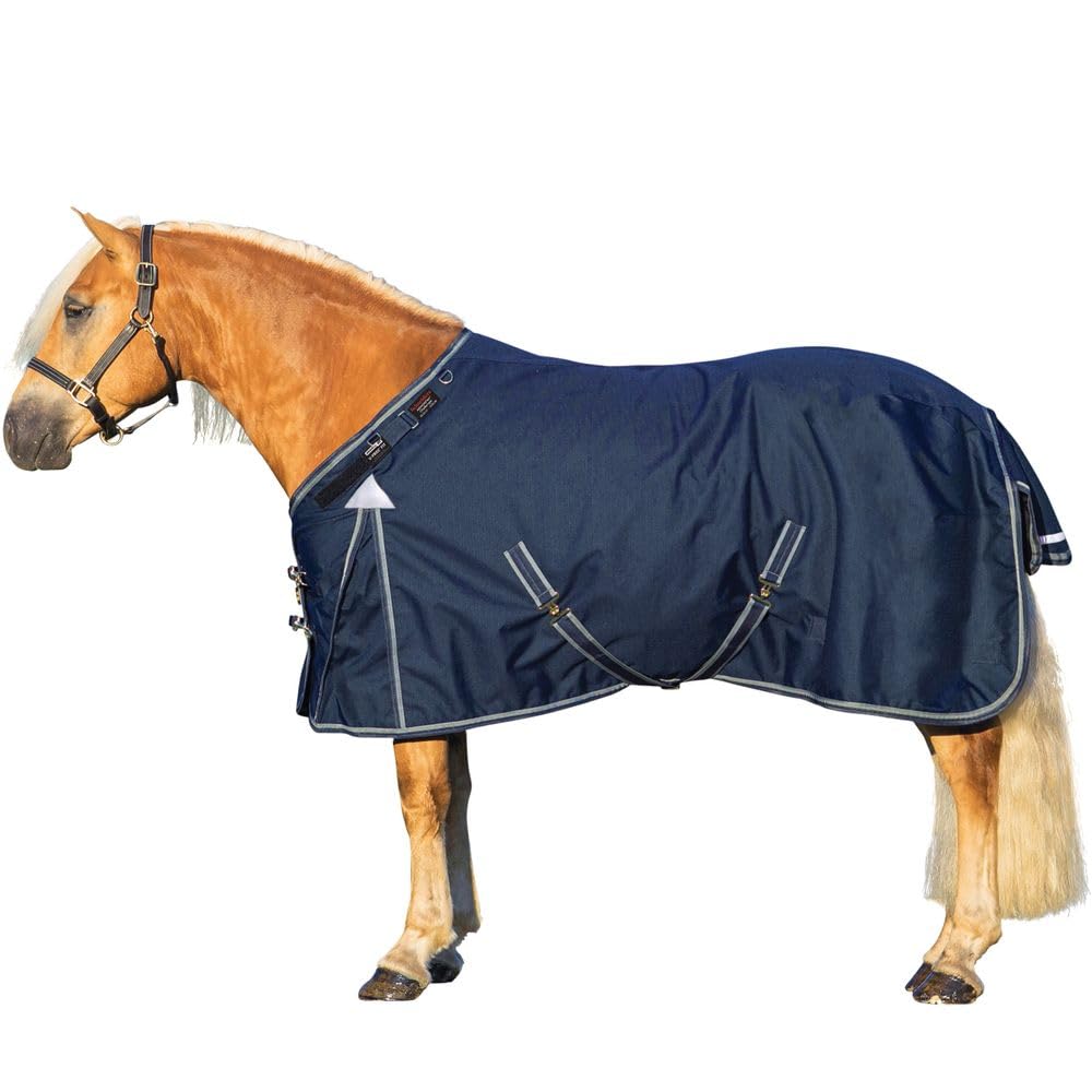 Challenger II Adjusta-Fit Waterproof Horse Turnout Blanket - Heavy Duty Winter Horse Rug for Cold Weather Riding & Stable Use