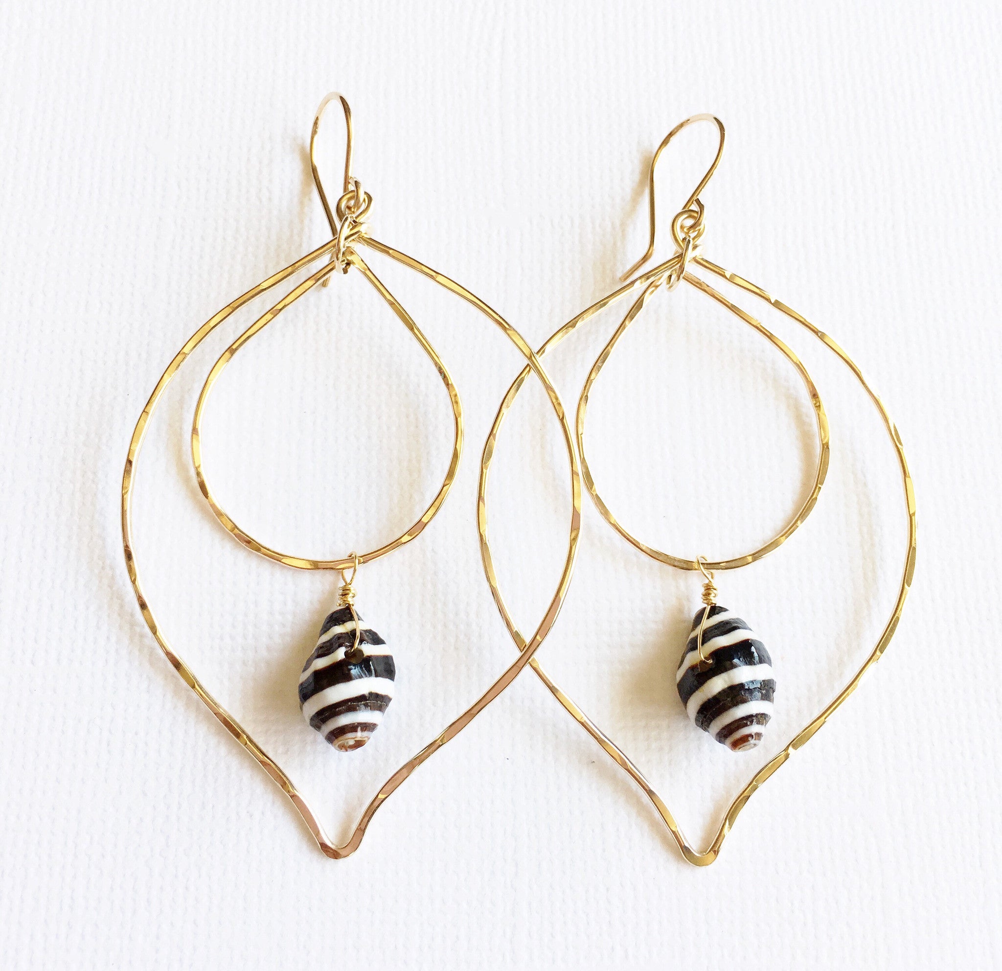 Ren Pyrene Shell Earrings (E293) - Handmade Natural Shell Jewelry for Women, Perfect for Beach Weddings & Summer Outfits