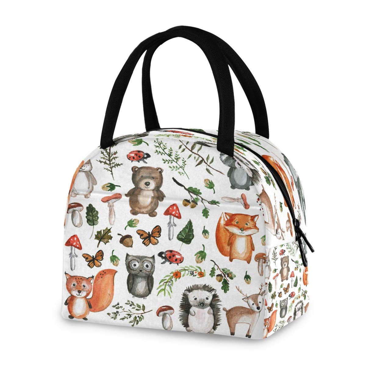 Blueangle Insulated Lunch Bag - Cute Woodland Animals Design, Reusable Thermal Tote for Women & Kids | Perfect for Work, School, Picnics & Mother's Day Gifts