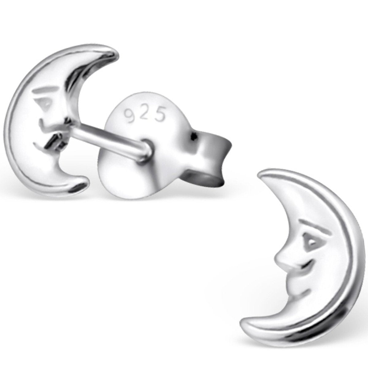 Sterling Silver Crescent Moon Earrings for Kids – Hypoallergenic & Durable – Perfect for Birthdays, Gifts & Everyday Wear