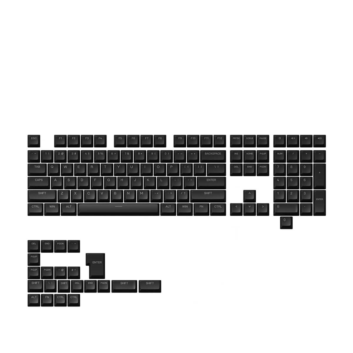 Akko ASA Shine Through Keycap Set - 131 Keys for Mechanical Keyboards - Perfect for Gaming, Typing & Custom Builds (Black)