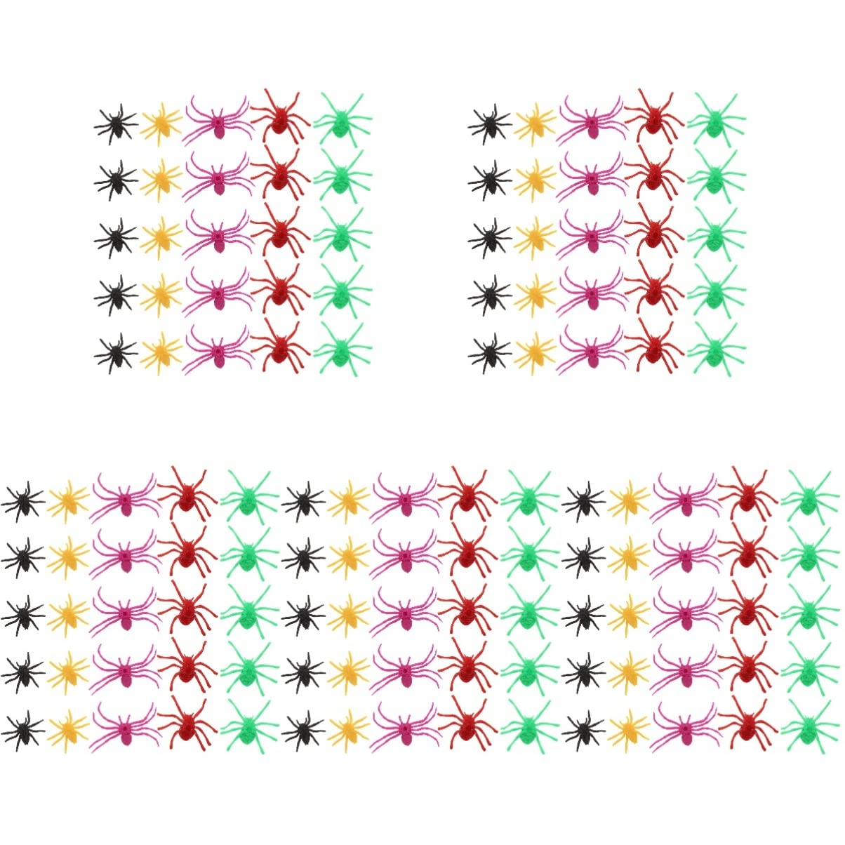 ABOOFAN 250 Pcs Realistic Halloween Spider Prank Toys - Scary Fake Spiders for Halloween Decorations, Party Pranks & Haunted House Props