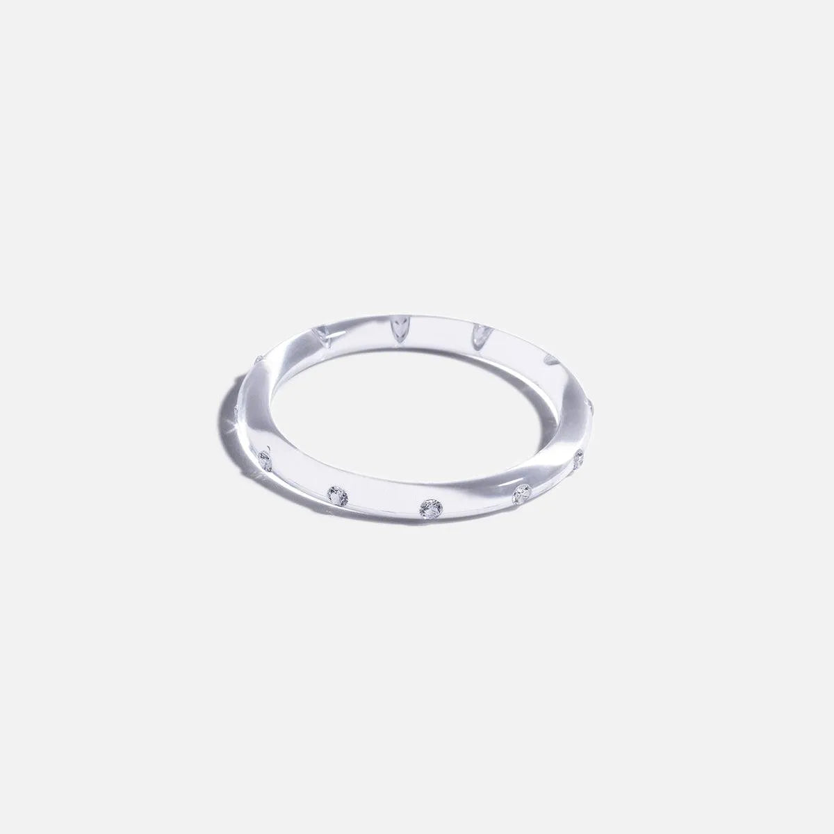 Elegant Thin Lucid Bangle - Clear Acrylic Minimalist Bracelet for Women - Perfect for Everyday Wear, Office & Special Occasions