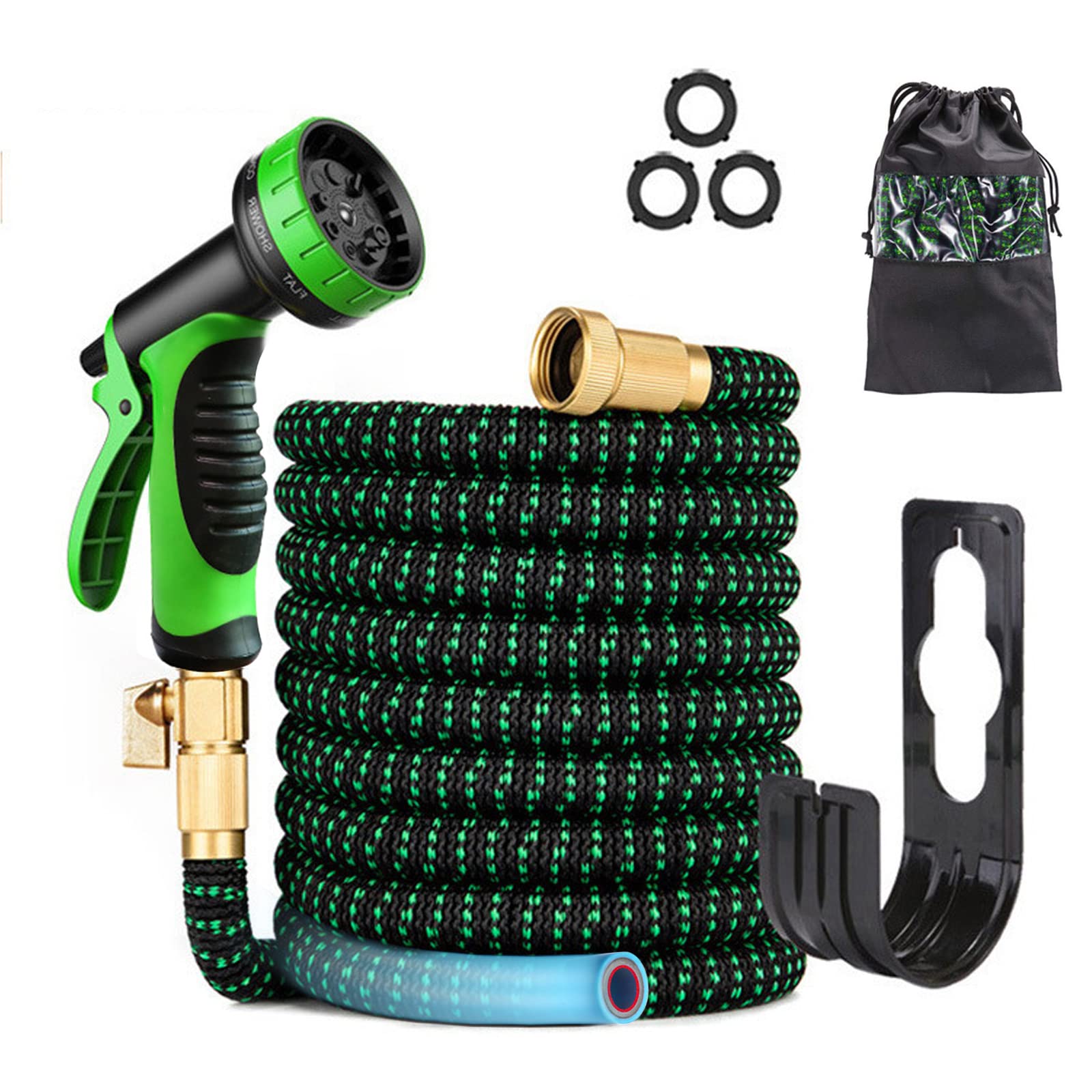 Expandable 25FT Garden Hose with 10-Function Spray Nozzle - 3/4