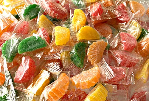 Assorted Fruit Slices Gummy Candy - Fat Free, Individually Wrapped 2LB Bag - Perfect for Halloween Treats, Party Favors & Office Snacks