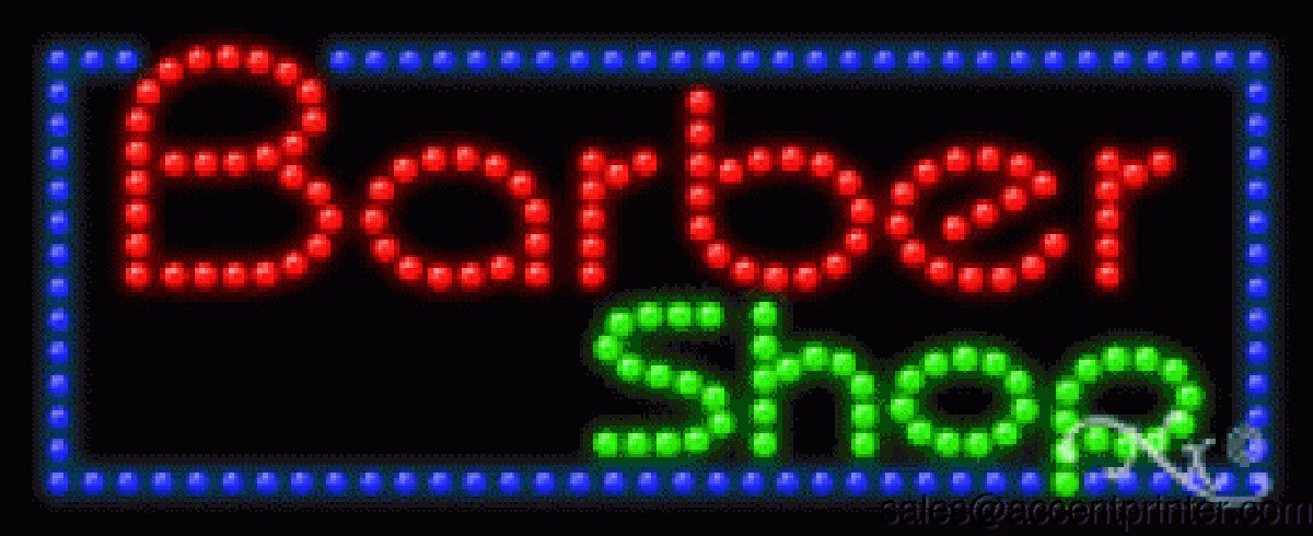Barber Shop Flashing & Animated LED Sign - High Impact, Energy Efficient Barber Pole Light for Hair Salons & Men's Grooming Shops - Perfect for Storefronts, Windows & Outdoor Advertising
