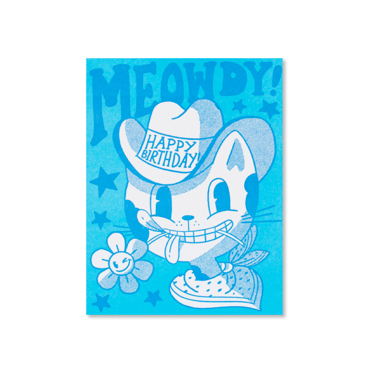 Meowdy Cat Birthday Greeting Card - Funny Cat Lover Birthday Card for Cat Owners - Perfect for Cat Themed Birthday Parties & Gifts