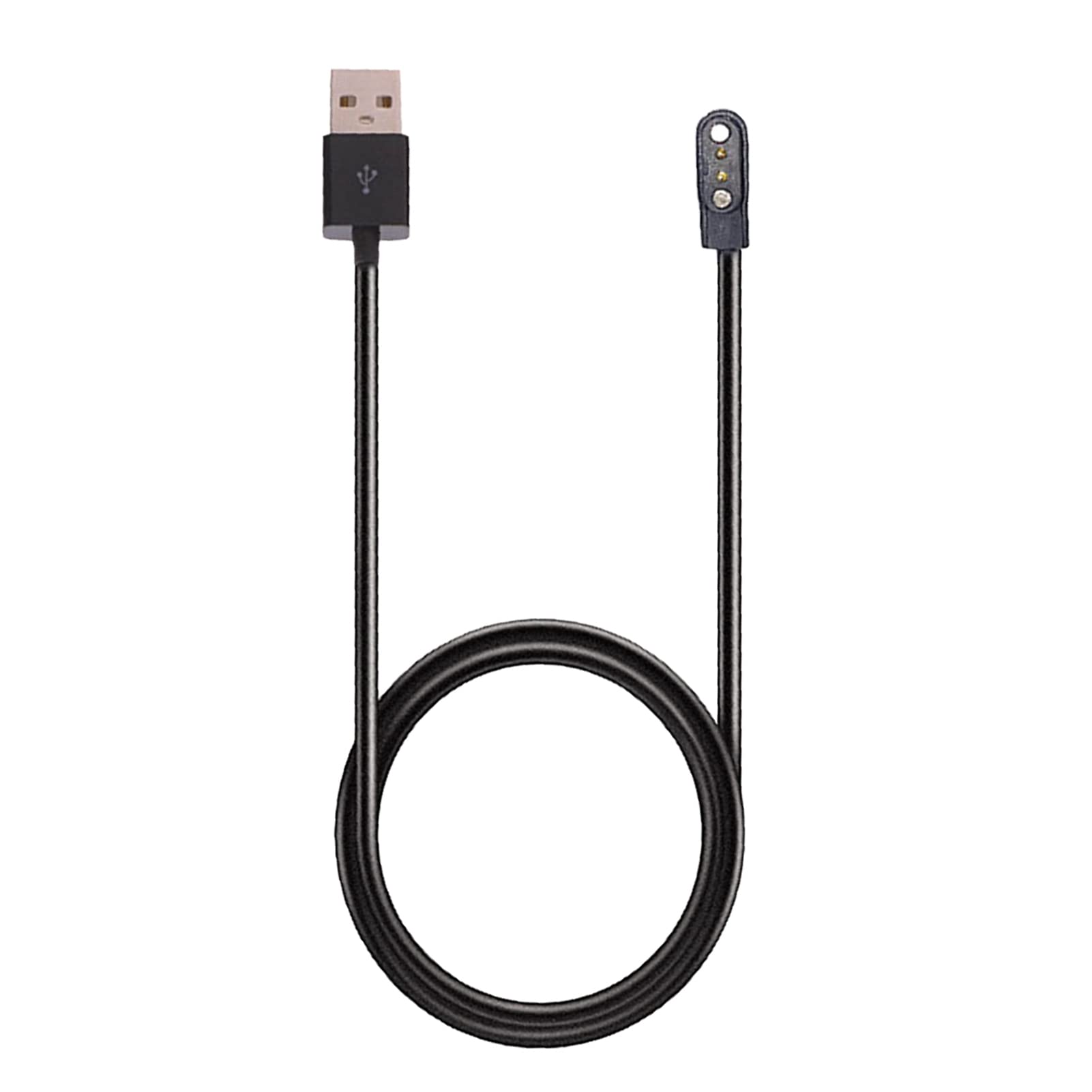 Altsuceser 2.84mm 2-Pin USB Smartwatch Charger Cable - Fast Magnetic Charging Cord for Smart Bracelets & Watches - Perfect for Travel, Office & Home Use (Black)