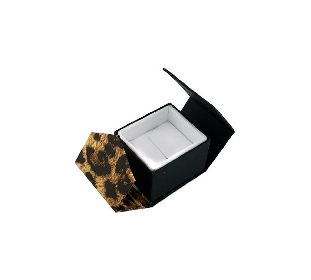 Elegant Black Leopard Ring Box - Perfect for Engagement, Wedding, and Proposal Jewelry Presentation - Luxury Gift Box for Special Occasions