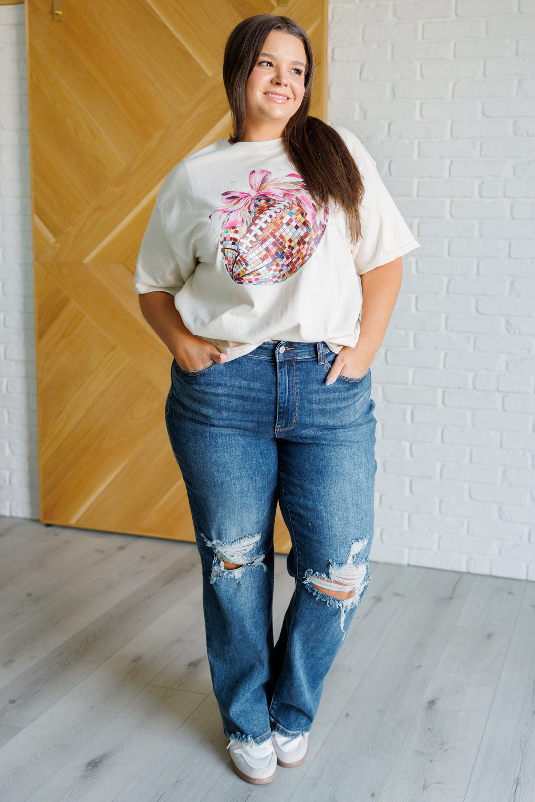 Disco Football Graphic Tee - Vintage 70s Style Football Shirt for Men & Women - Perfect for Game Day, Parties & Retro Fashion