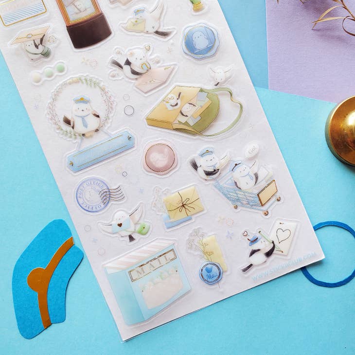 Birb Post Sticker Sheet - Cute Bird Stickers for Scrapbooking, Journaling & DIY Crafts - Waterproof Vinyl Decals for Laptops, Phones & Planners