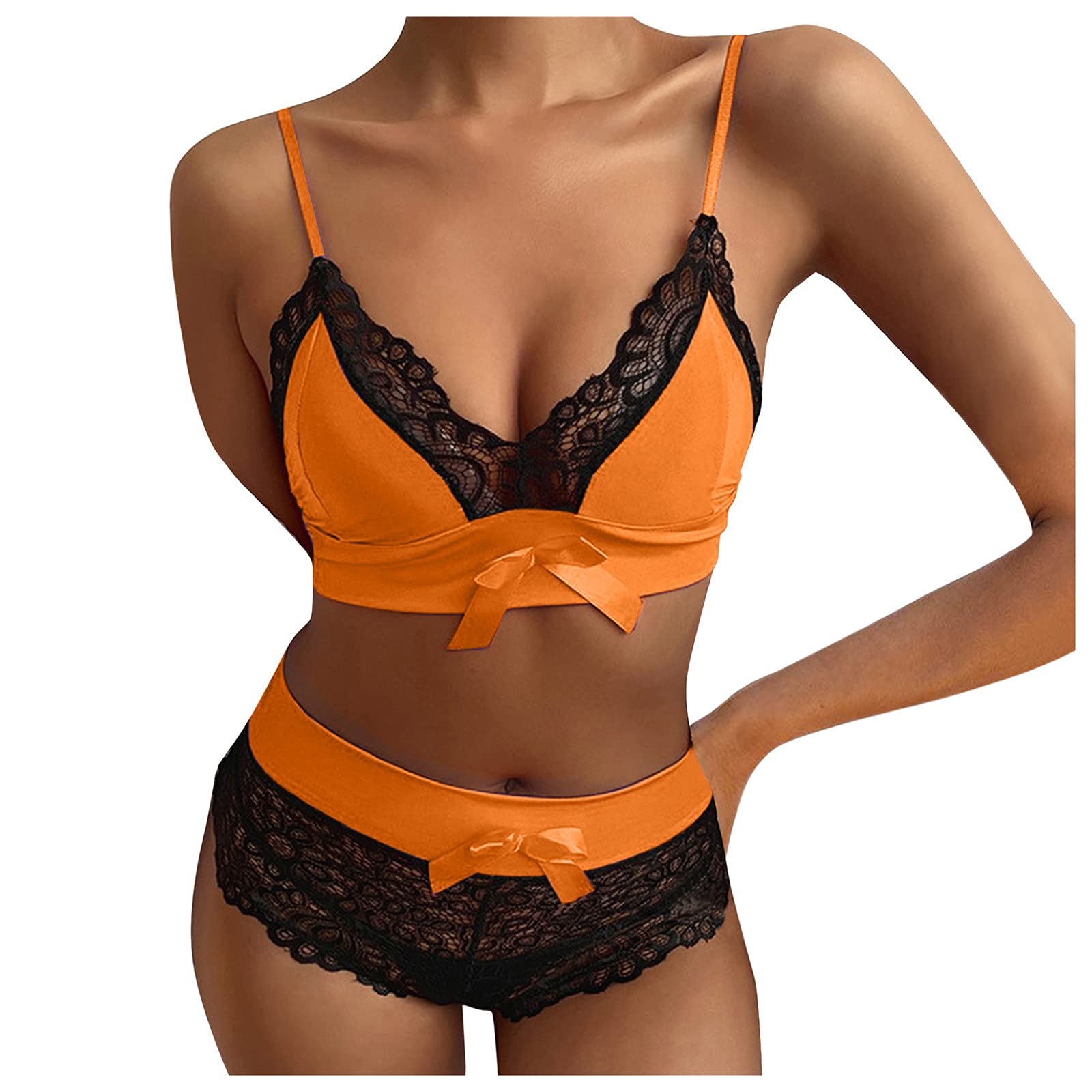 ANYDREAM Breathable Lace Trim Bra Set - Sexy Women's Lingerie with Matching Shorts & Pajama Outfit | Perfect for Sleepwear, Lounge Wear & Romantic Occasions