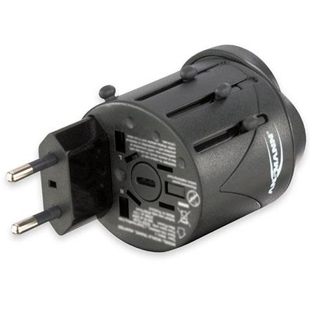 Ansmann All-in-One Worldwide Travel Adapter - Universal Power Converter for Laptops, Phones & Devices - Perfect for Business Trips, Vacations & International Travel