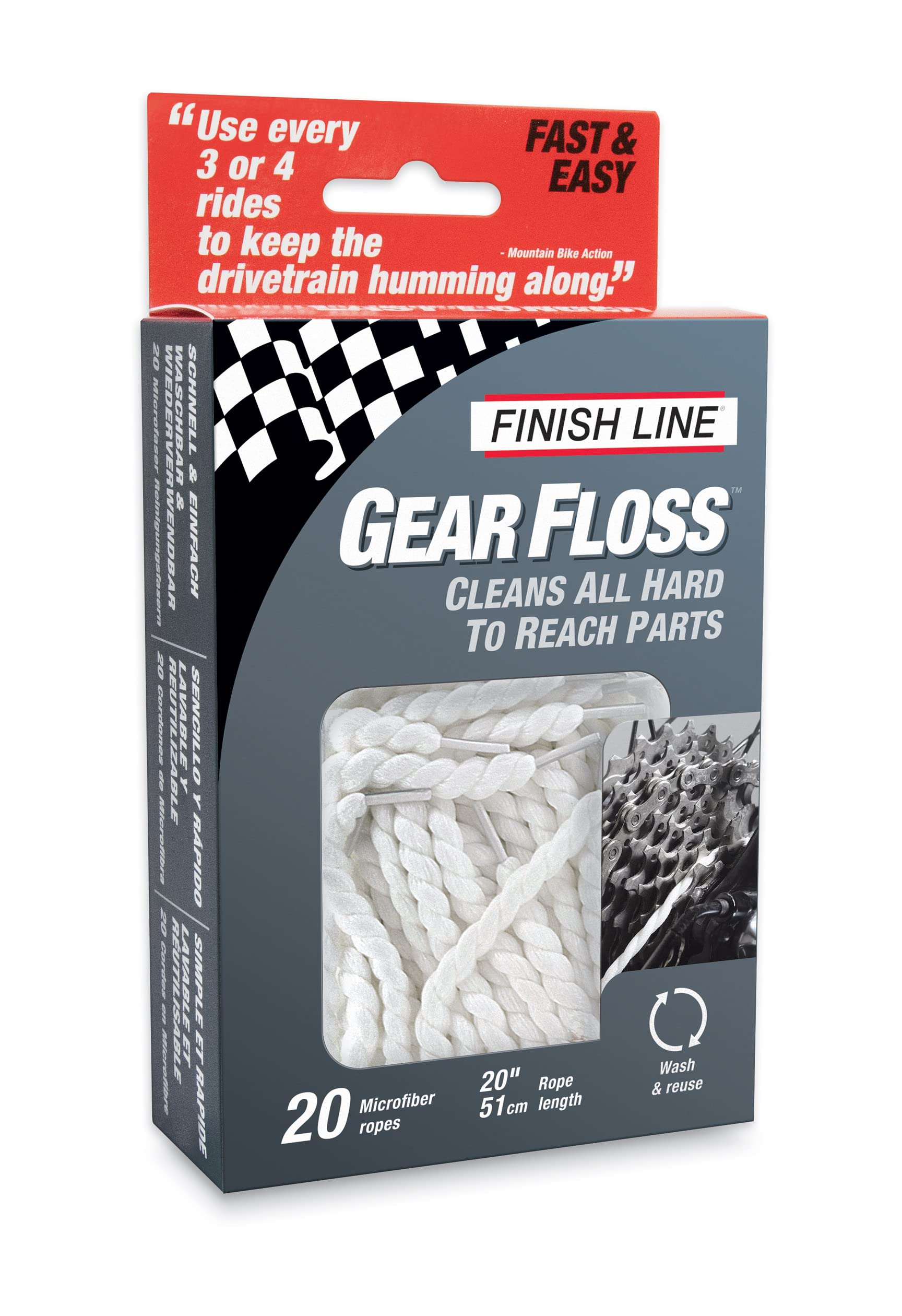 Finish Line Gear Floss - Premium Bike Cleaning Tool for Chains & Drivetrains | Ideal for Road & Mountain Bikes Maintenance