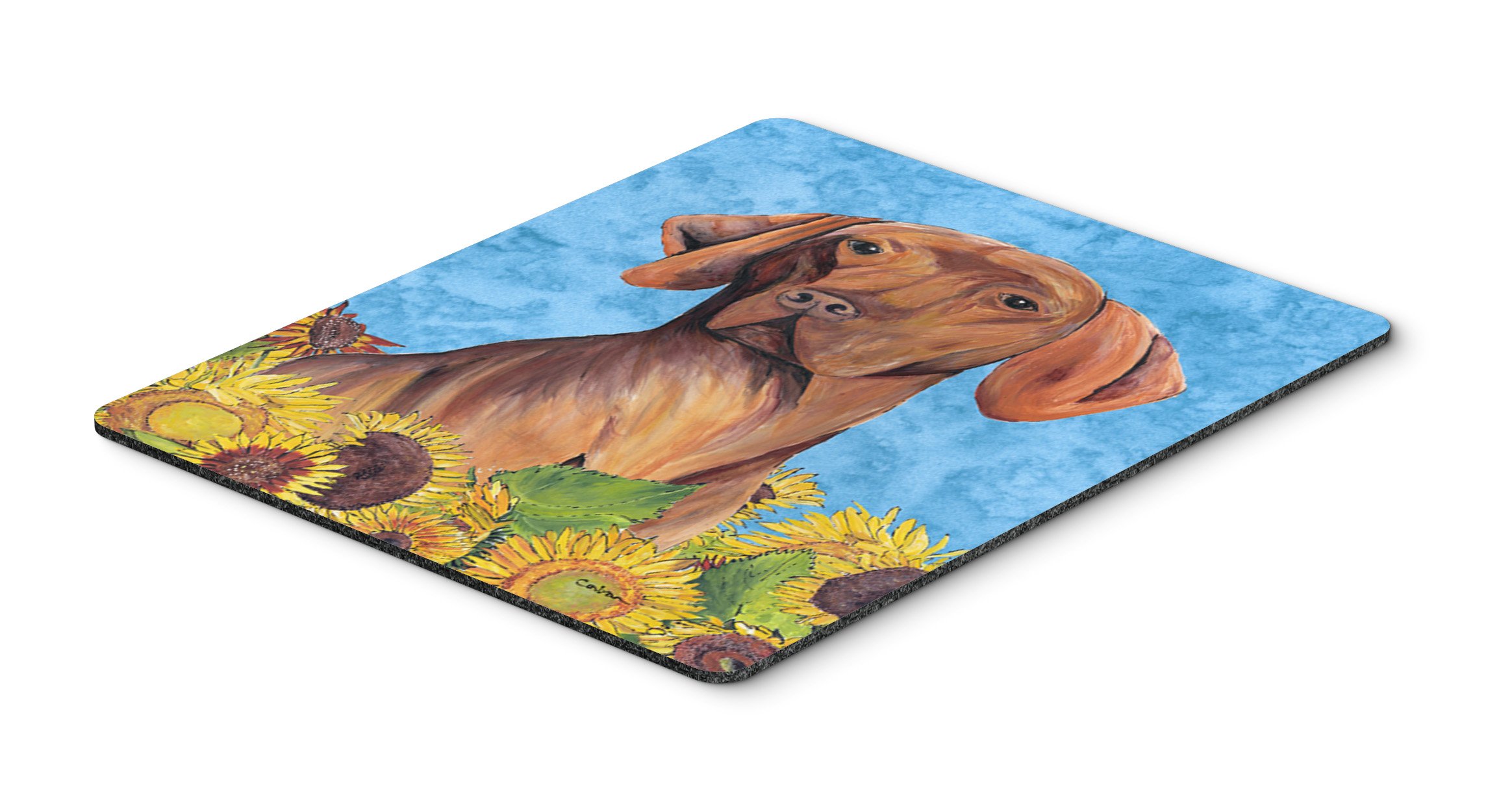 Vizsla in Summer Flowers Mouse Pad - Large Washable Non-Slip Desk Mat for Home Office, Gaming & Computer Work | Heat-Resistant Hot Pad & Trivet for Kitchen Use | Cute Dog-Themed Home & Office Accessory