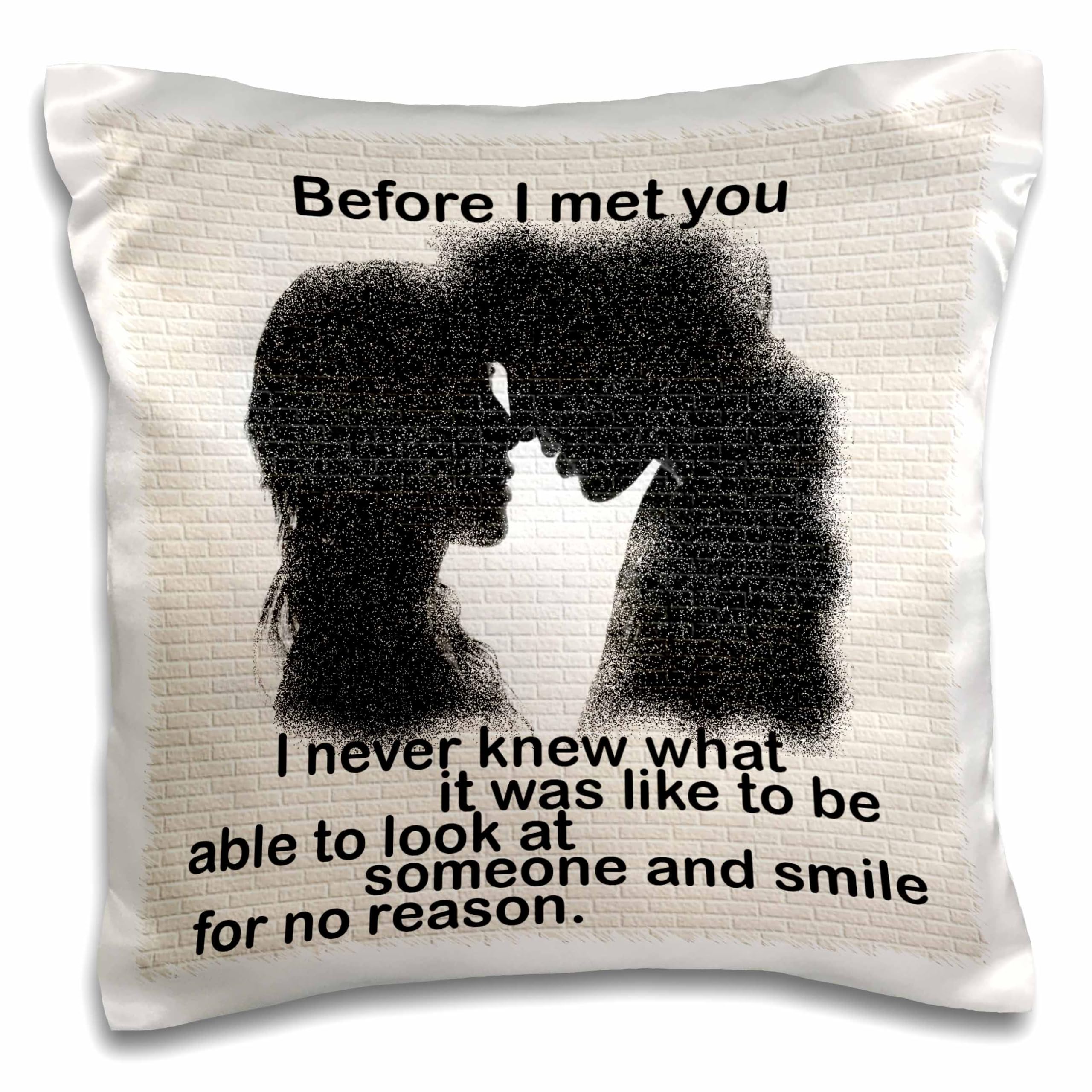 3D Rose Love Before I Met You I Never Knew What It Was Like Pillow Case - 16x16 Inches Decorative Throw Pillow Cover for Couples, Home Decor, Bedroom & Living Room
