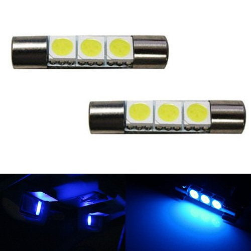 2-Pack Ultra Blue 3 SMD 6641 LED Bulbs - Replacement Lights for Car Vanity Mirror & Sun Visor - Bright Illumination for Makeup Application & Night Driving