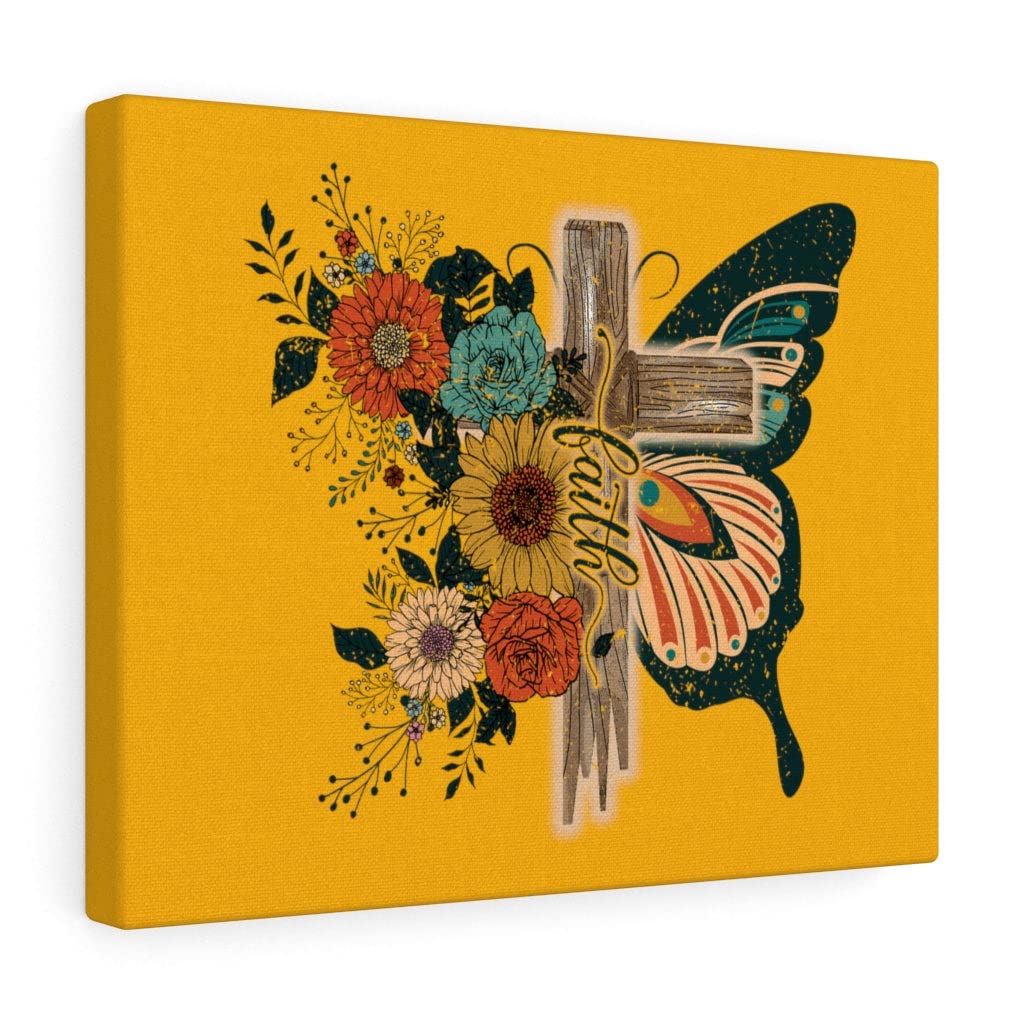 Christian Wall Art with Bible Verse - Butterfly Cross Scripture Print for Home Decor, Ready to Hang | Perfect for Living Room, Bedroom & Church Gifts