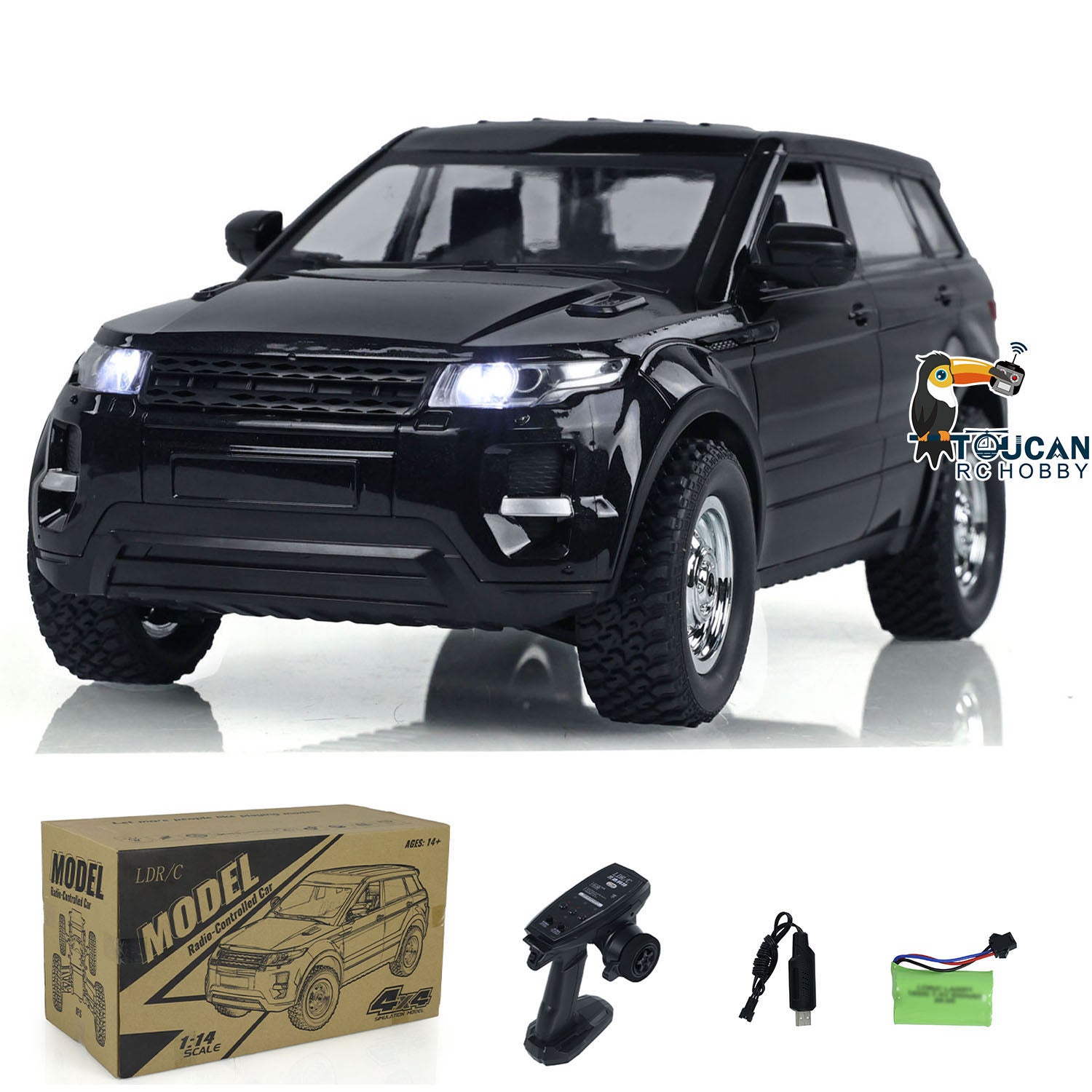 1/14 Scale 4x4 RC Crawler Car - 4WD Wireless Remote Control Off-Road Vehicle - LDRC LD1299 Rock Crawler with LED Lights - Perfect for Outdoor Adventures & Gift Giving