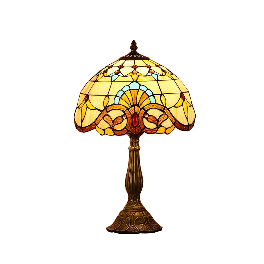 Baroque Style Tiffany Stained Glass Chandelier - Elegant Ceiling Light Fixture for Bedroom, Living Room & Dining Room Decor - D12025T