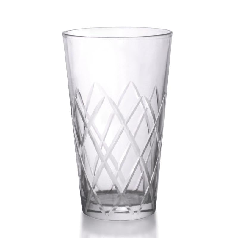BarConic® 16 oz Boston Mixing Glass with Diamond Pattern - Premium Cocktail Mixing Glass for Bartenders, Home Bars & Professional Use - Perfect for Mixing Martinis, Old Fashioned & Craft Cocktails