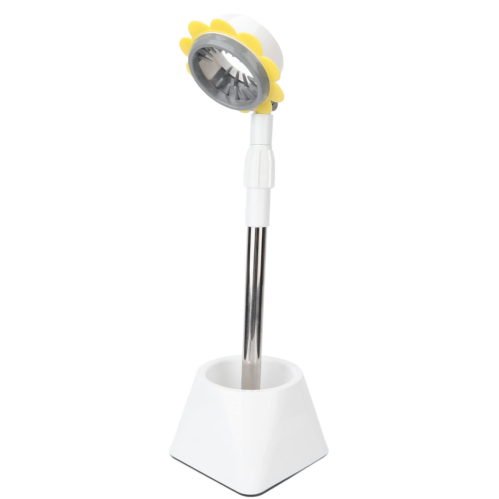 Stainless Steel Hair Dryer Holder Stand with Heavy Base - Flexible & Adjustable for Bathroom, Salon, or Pet Grooming - White Floral Design (Perfect for Home Organization & Styling)