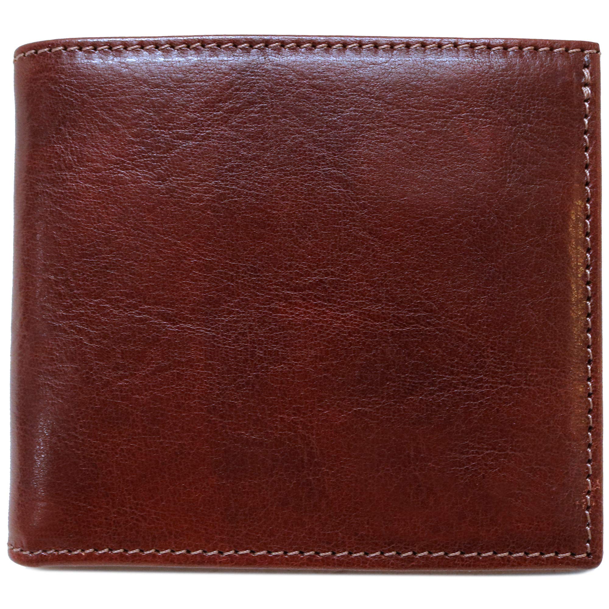 Floto Venezia Hand-Stained Italian Calfskin Leather Wallet in Vecchio Brown - Premium RFID-Blocking Men's Bifold Wallet for Everyday Use & Travel