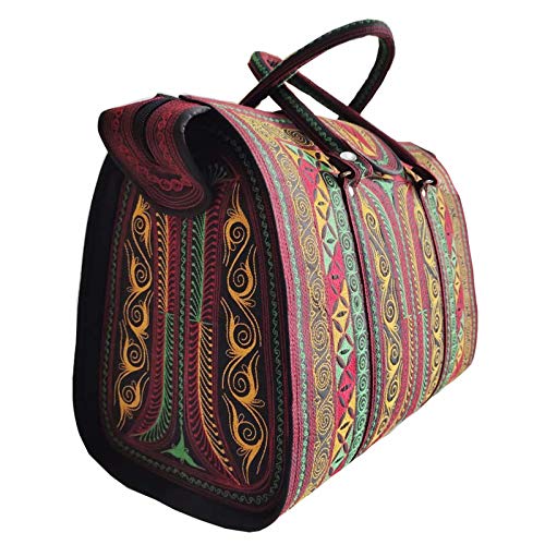 Handcrafted Embroidered Weekender Travel Bag for Women - Stylish & Durable Carryall for Weekend Getaways, Gym, Work & Travel Accessories | Banda Collection