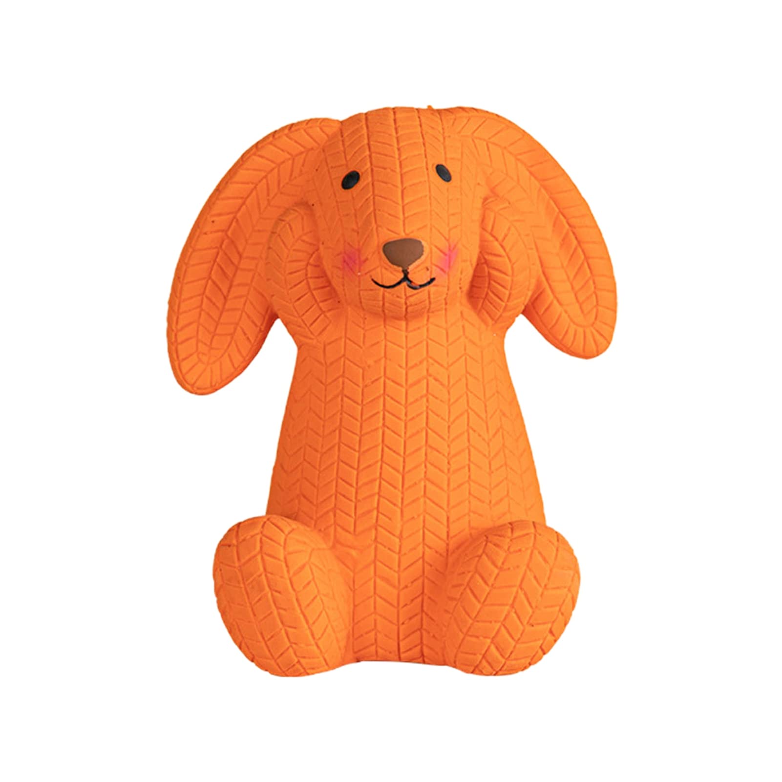 **GreBest Durable Dog Chew Toy - Bite-Resistant, Scentless & Safe for Dogs & Cats - Fun Squeaky Smile Emulsion Toy (Orange) - Perfect for Teething Puppies & Playtime**