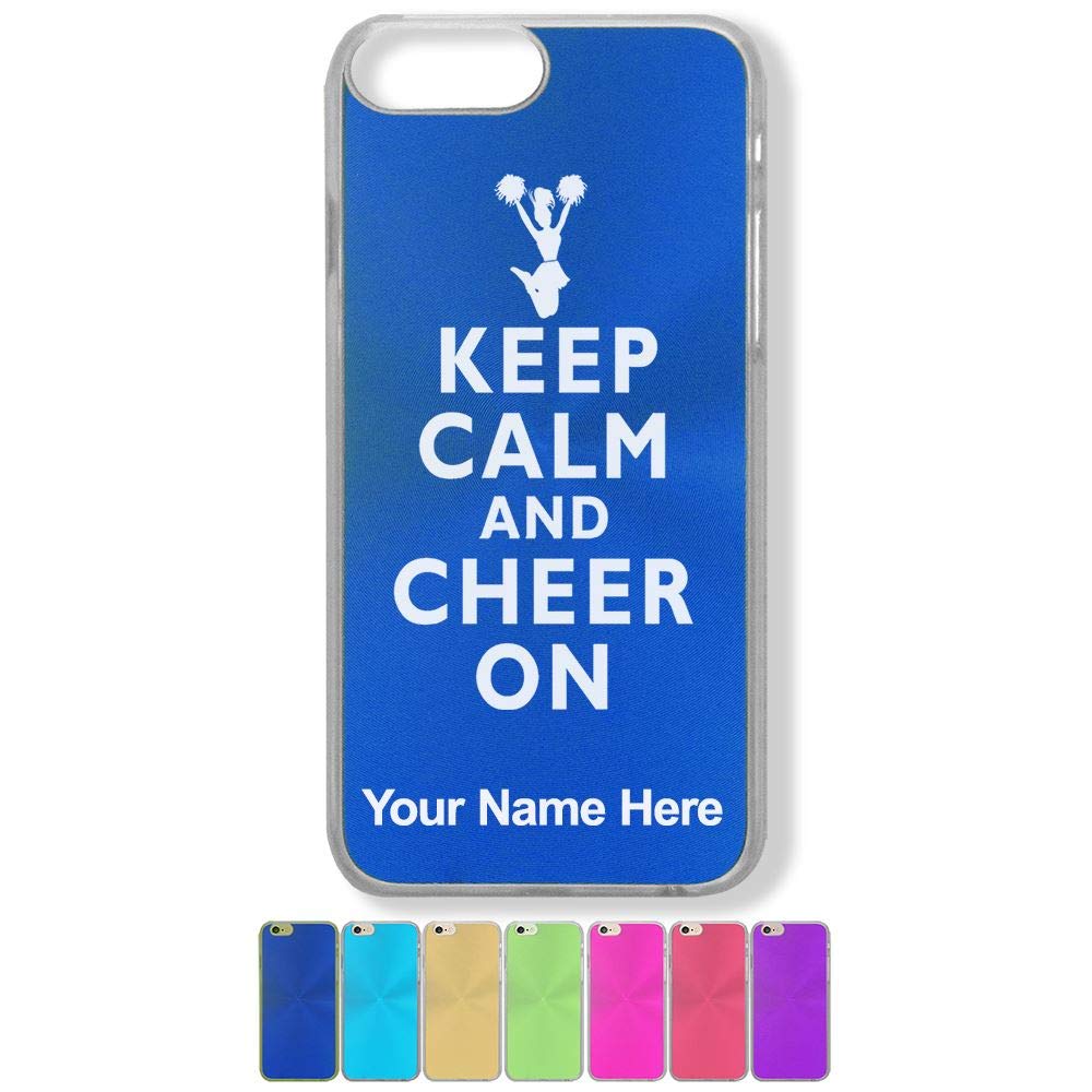 Premium iPhone 7 Plus & 8 Plus Case with Custom Engraving - Keep Calm & Cheer On Design - Perfect for Sports Fans & Daily Protection