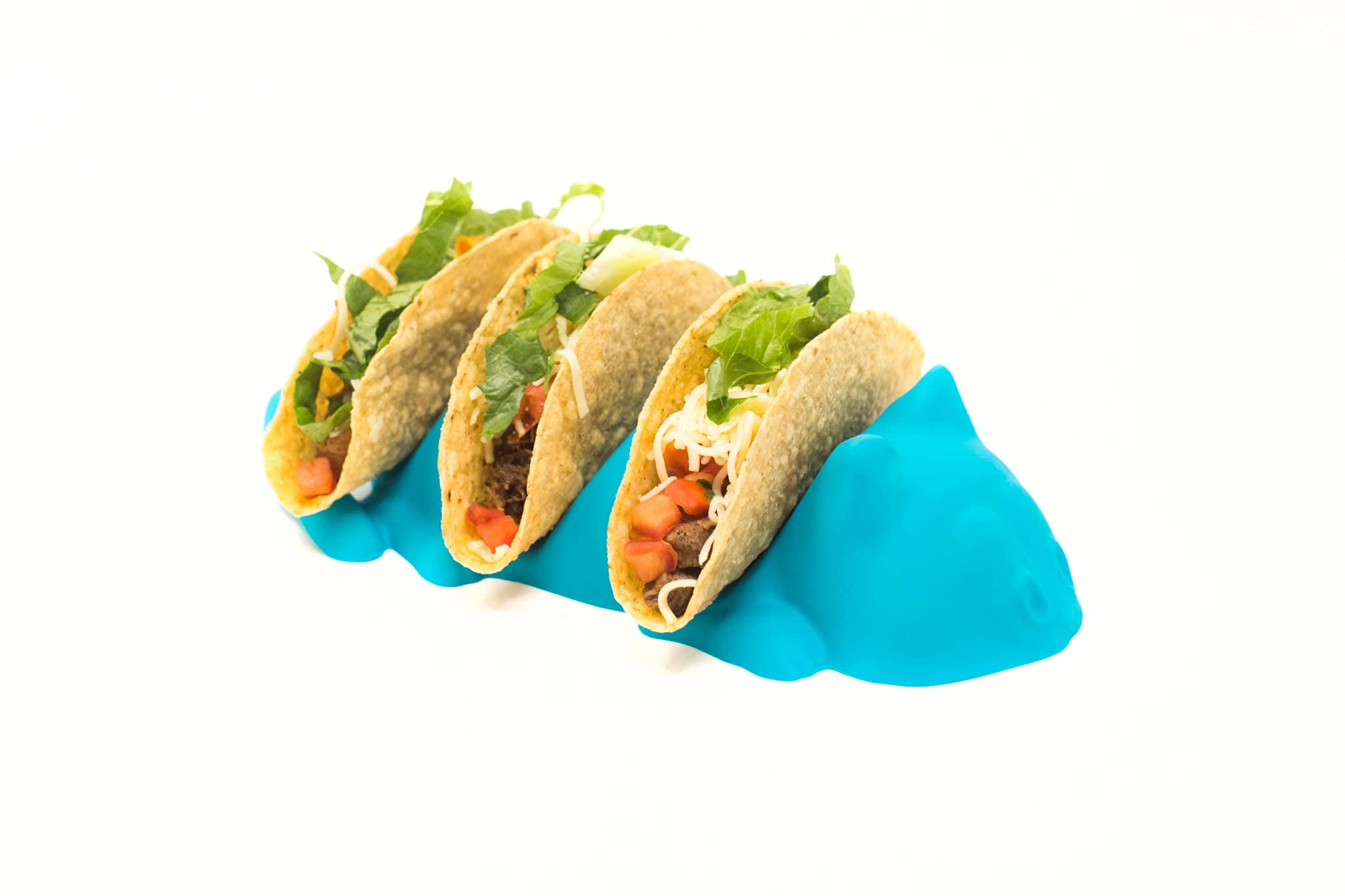 Jarratt Industries Fiesta Taco Holder Stand - Sturdy TacoCat Plate Stand for Soft & Hard Shell Tacos | Microwave & Oven Safe | Perfect for Taco Tuesdays, Parties & Mexican Food Nights (Blue)