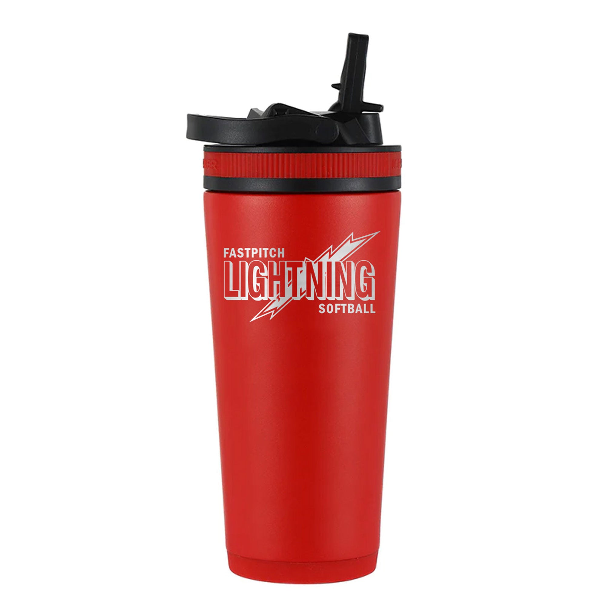 Custom 26oz Fastpitch Lightning Softball Water Bottle - Durable Sports Drink Bottle for Softball Players, Coaches & Fans - Perfect for Games, Practice & Outdoor Activities