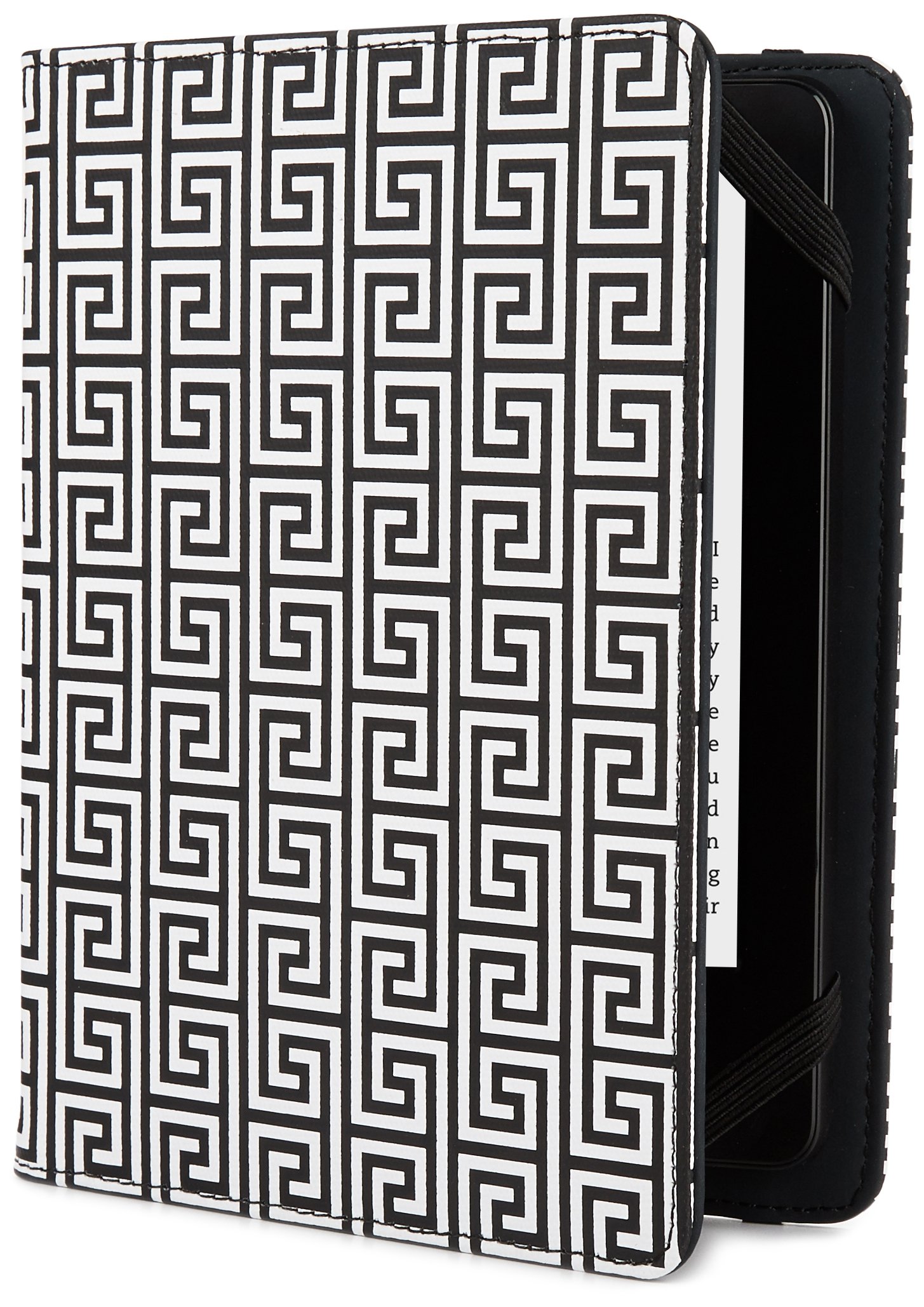 Jonathan Adler Greek Key Kindle Cover - Black & White Pattern for Kindle Paperwhite, Kindle & Kindle Touch | Stylish Protection for Reading at Home, Travel & Commute