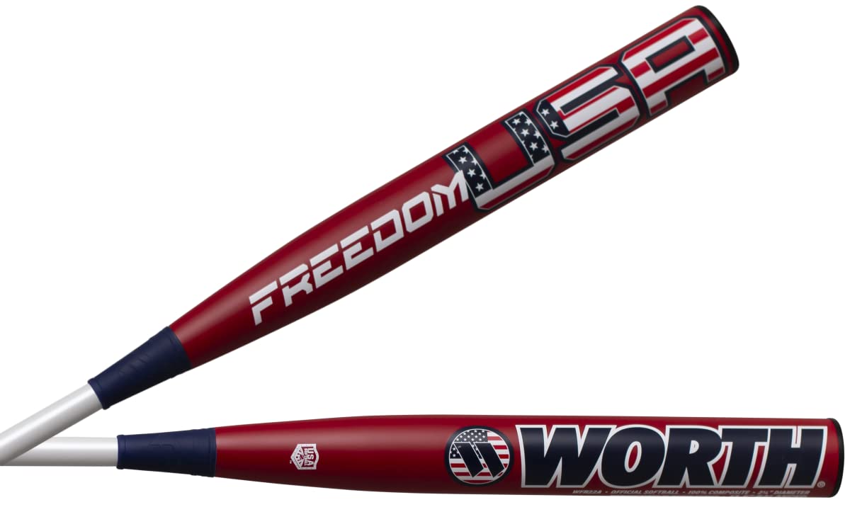2022 Worth Freedom Slowpitch Softball Bat - USSSA Approved Balanced 13.5