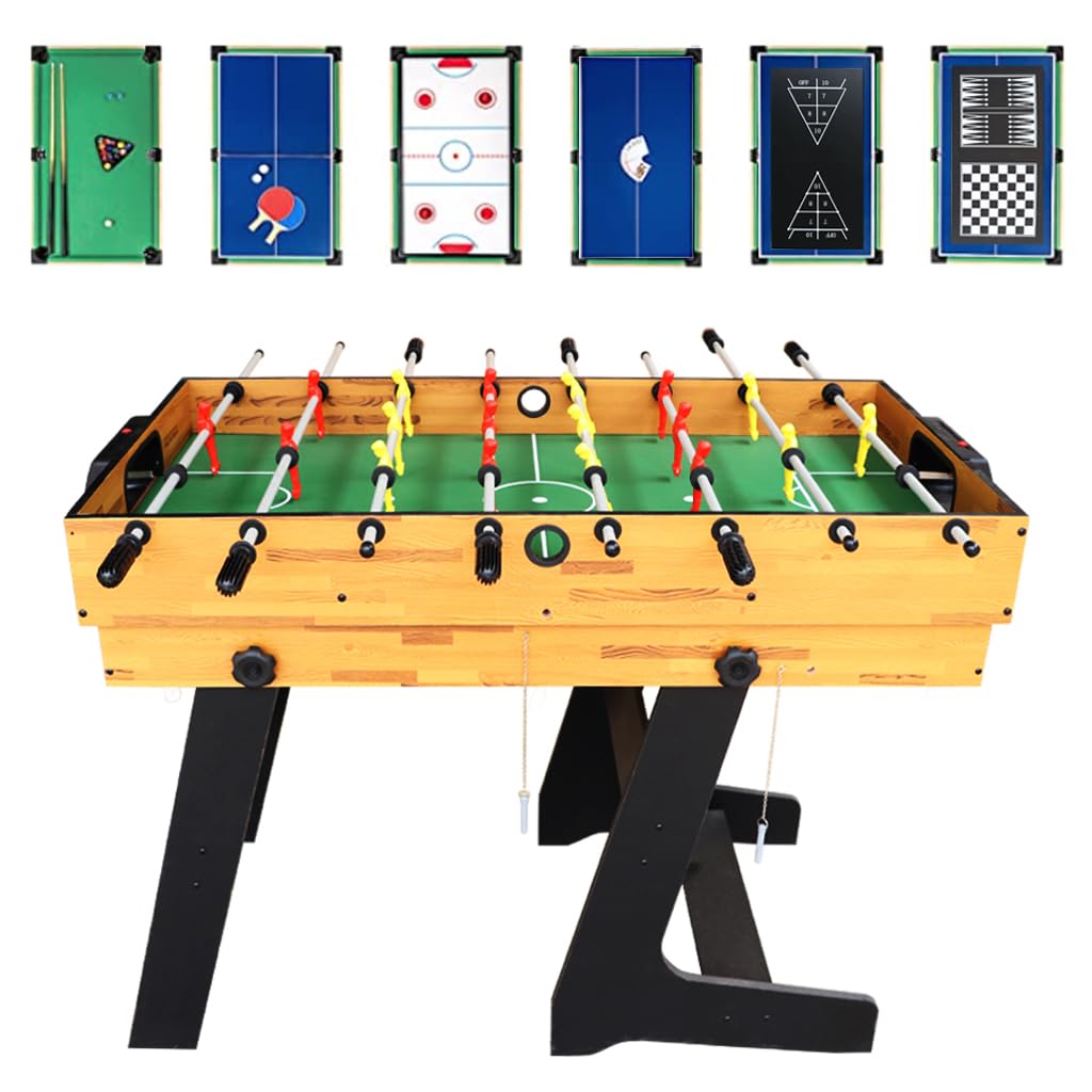 Vocheer 4-in-1 Multi-Game Combo Table - Pool, Air Hockey, Table Tennis & Poker - Perfect for Game Rooms, Basements & Family Entertainment