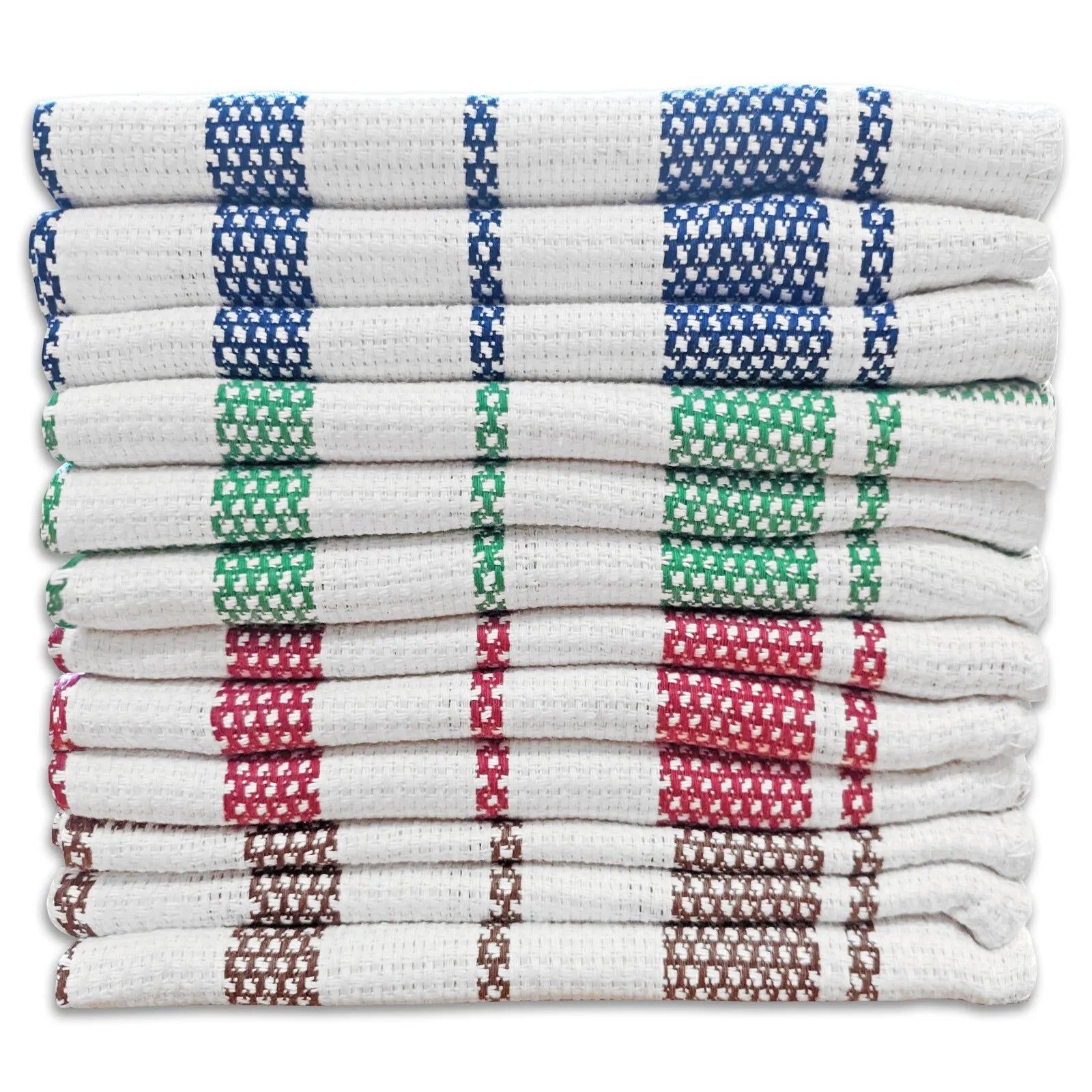 Premium Riggs Oxford Check Dish Cloth Set - 100% Cotton Absorbent Kitchen Towels for Washing Dishes, Cleaning & Drying - Classic Plaid Design for Farmhouse, Rustic & Modern Kitchens