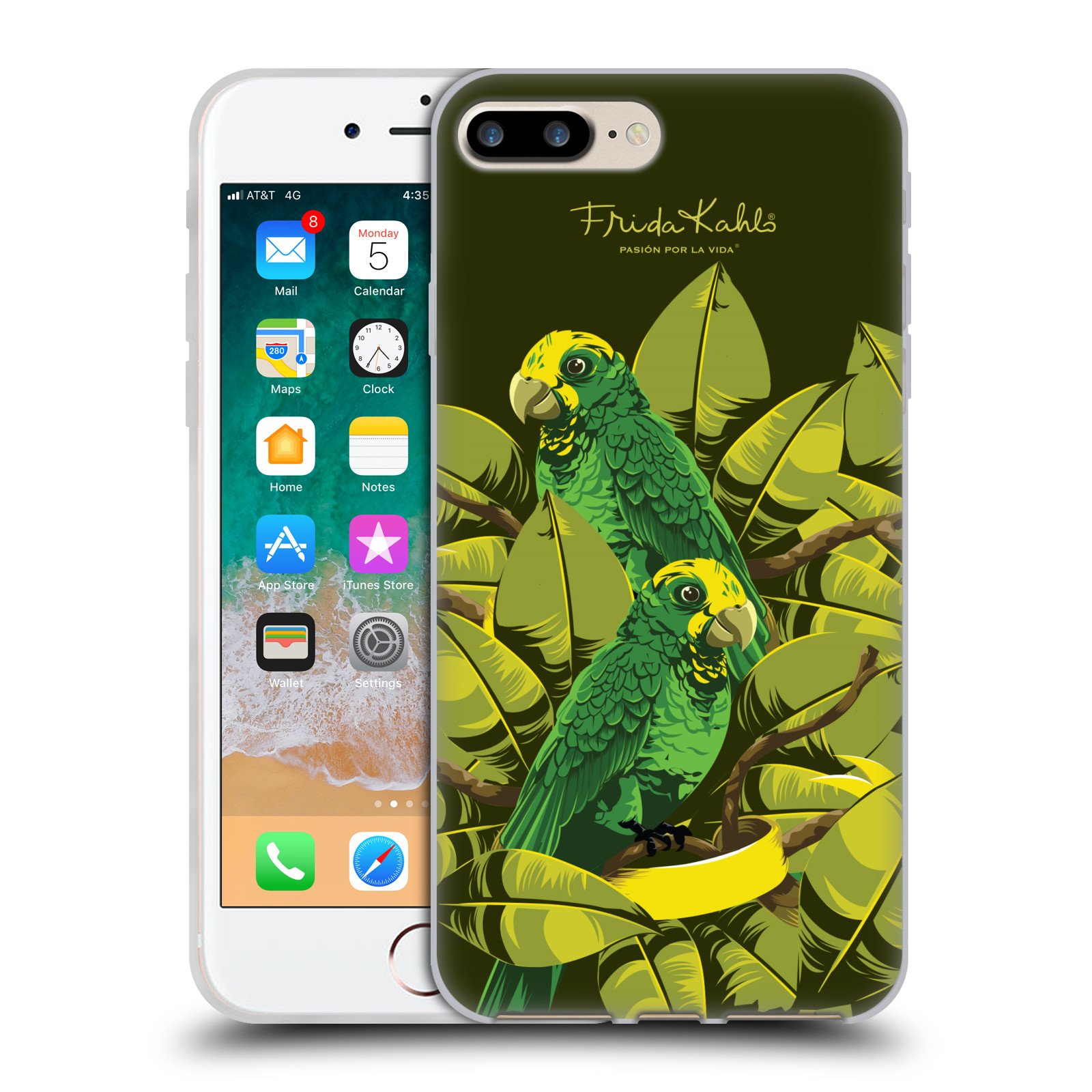 Head Case Designs Officially Licensed Frida Kahlo Love Birds Tropical Soft Gel Phone Case for iPhone 7 Plus/8 Plus - Durable Protection & Stylish Art for Everyday Use