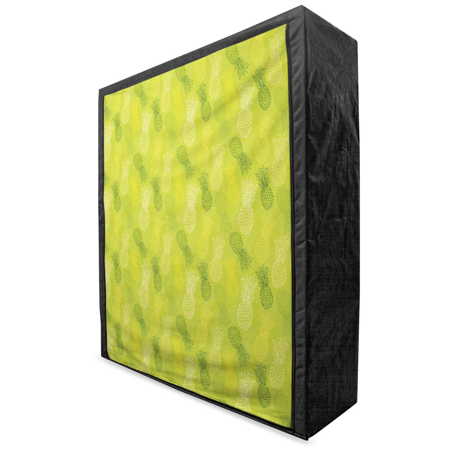 Ambesonne Green Leaf Portable Fabric Wardrobe | Hand Drawn Tropical Pineapple Design | 59