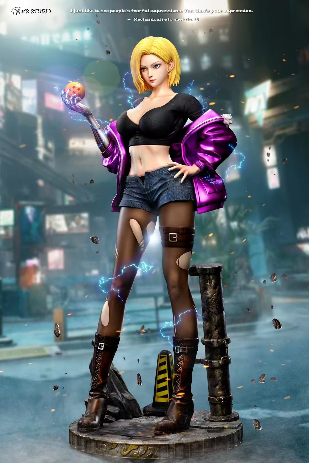 MS Studio Android 18 Cosplay Costume - Dragon Ball Z Artificial Human 18 Outfit for Halloween, Anime Conventions & Cosplay Events