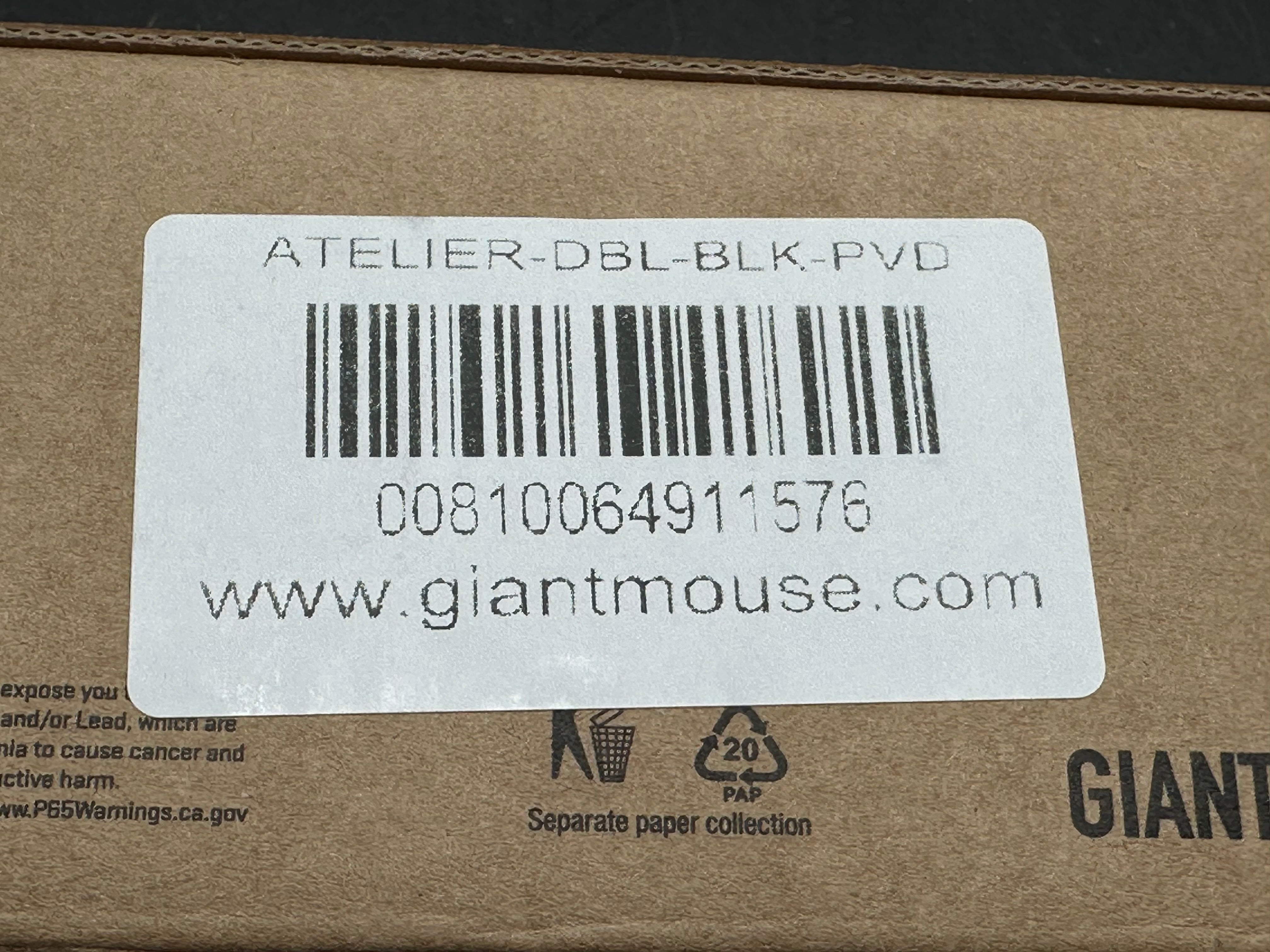 GiantMouse Ace Atelier Blackout #164/300 - Limited Edition Black Stonewashed PVD Vanadis 4E Blade & Black Canvas Micarta Handles - Premium EDC Folding Knife for Outdoor, Camping & Everyday Carry
