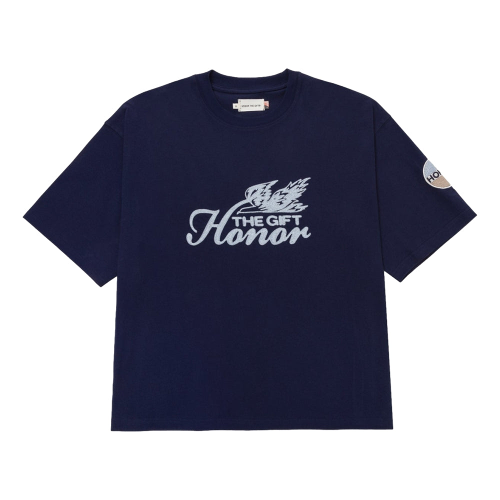HONOR THE GIFT AUTO CLUB Box Tee - Navy Blue Men's Graphic T-Shirt | Casual Streetwear for Car Enthusiasts & Urban Style