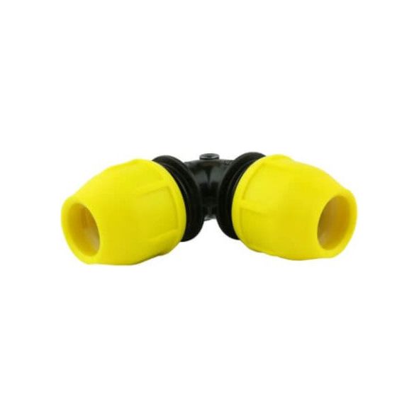 Home Flex 1-1/2 Inch IPS Underground Yellow Poly Gas Pipe 90 Degree Elbow - Durable Gas Line Fitting for Residential & Commercial Plumbing Projects